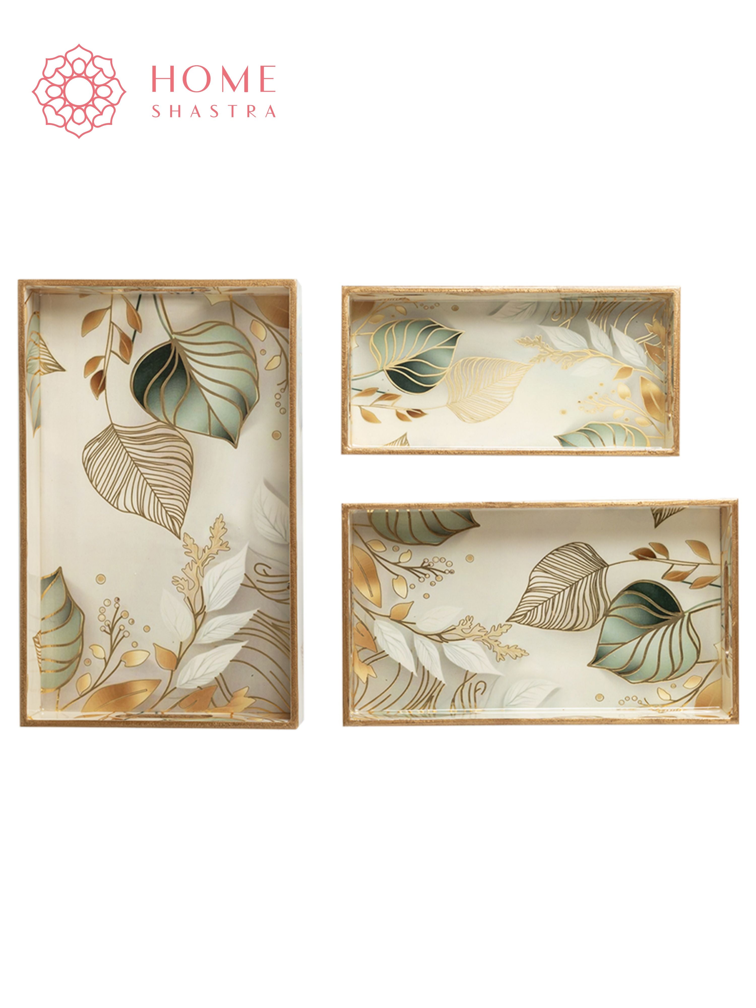 White Leaf Set of 3
