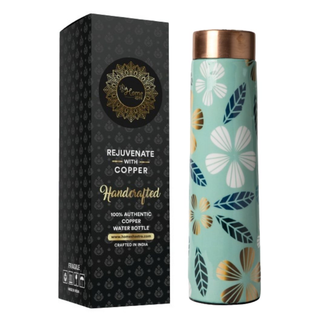 Golden Flower Copper Bottle