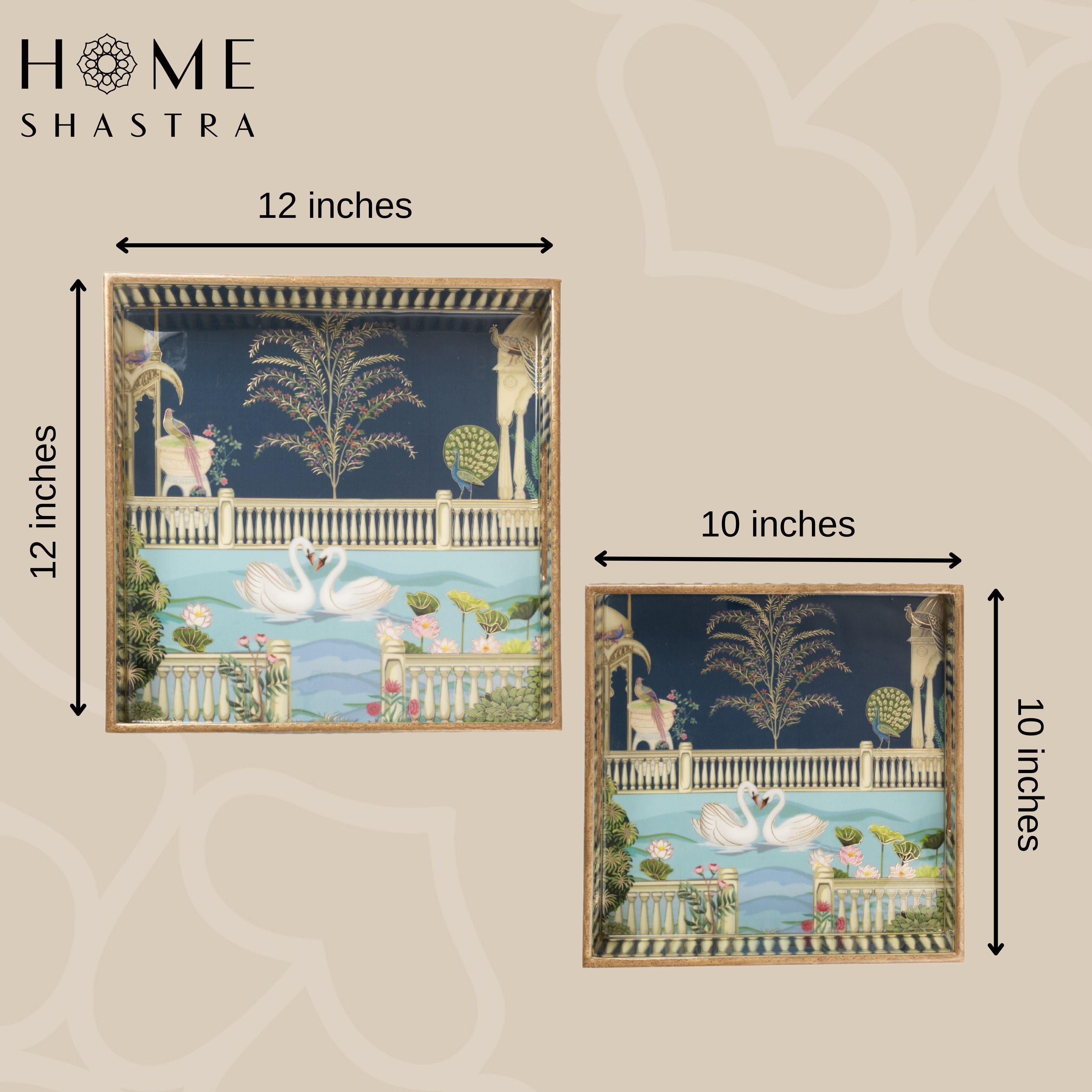 Swan Square Trays Set