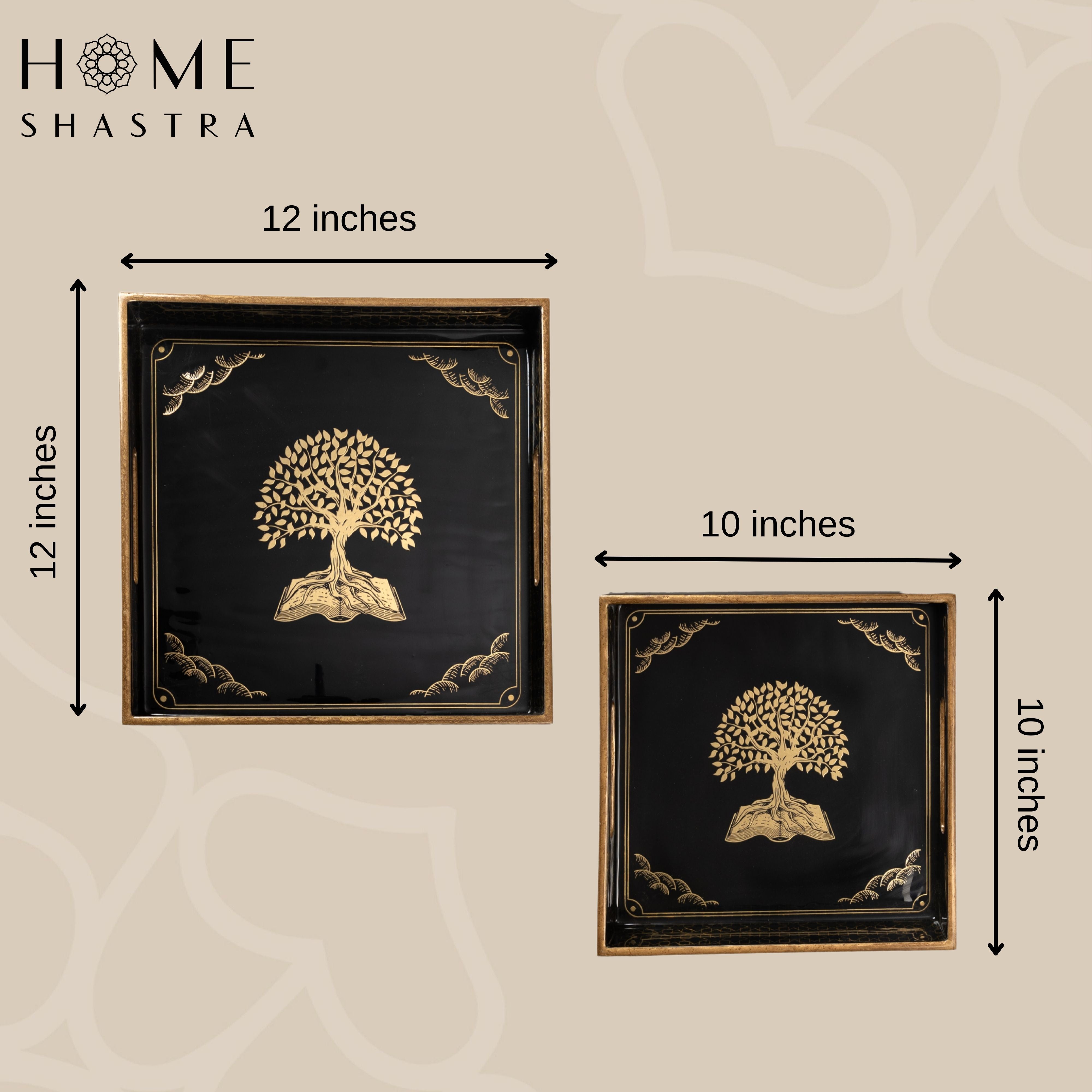 Tree of Life Square Trays Set