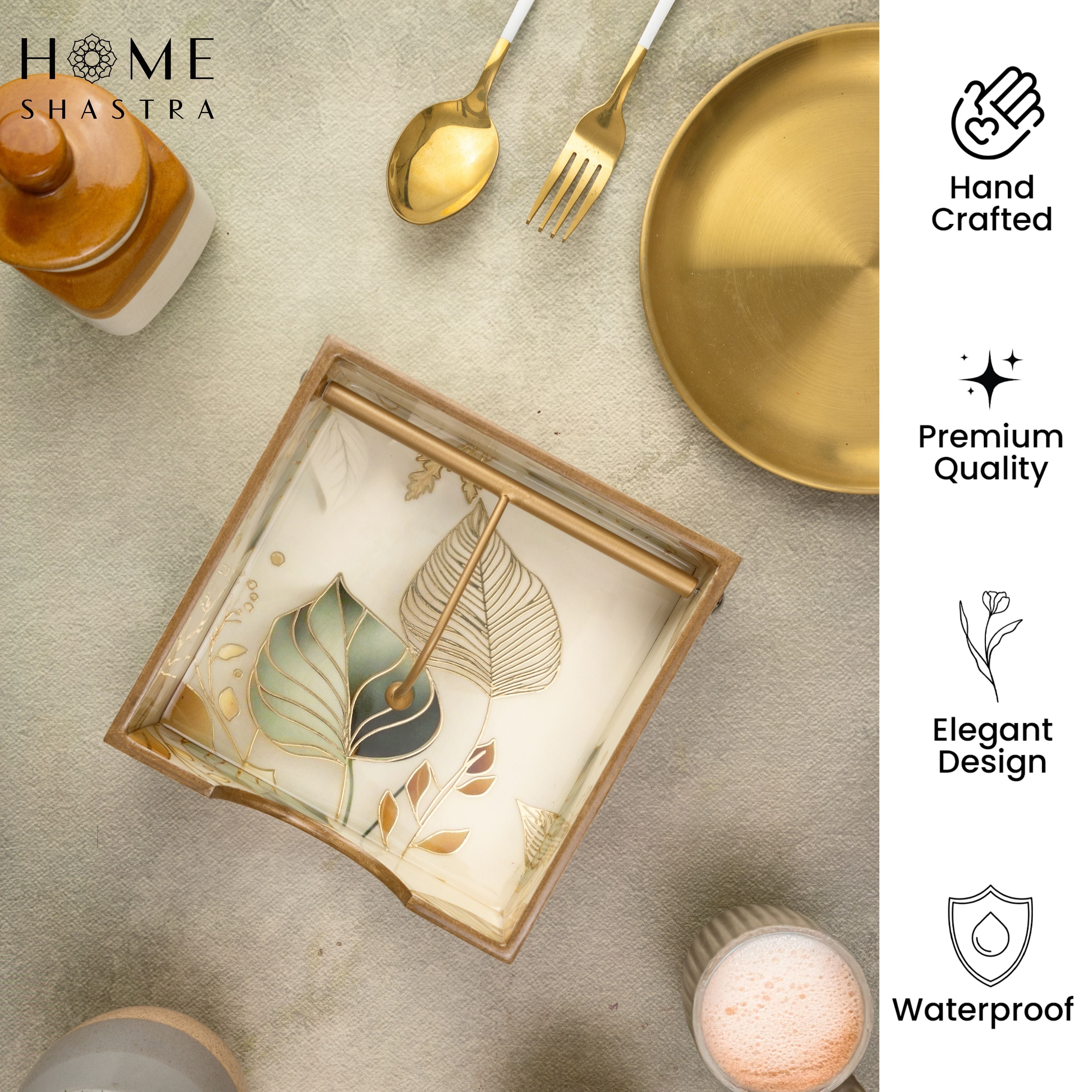 White Leaf Napkin Holder