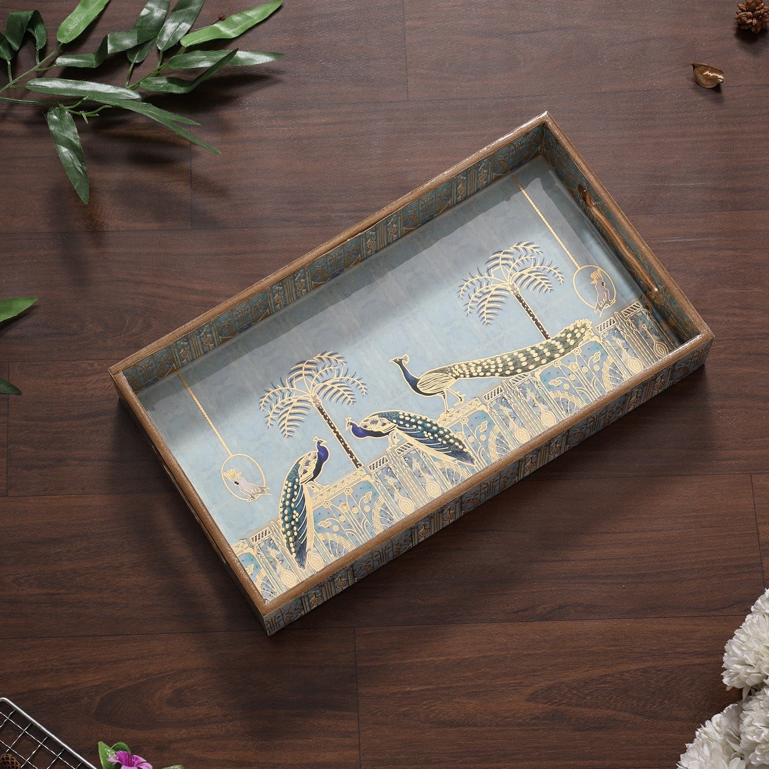 Royal Blue Peacock Medium Tray