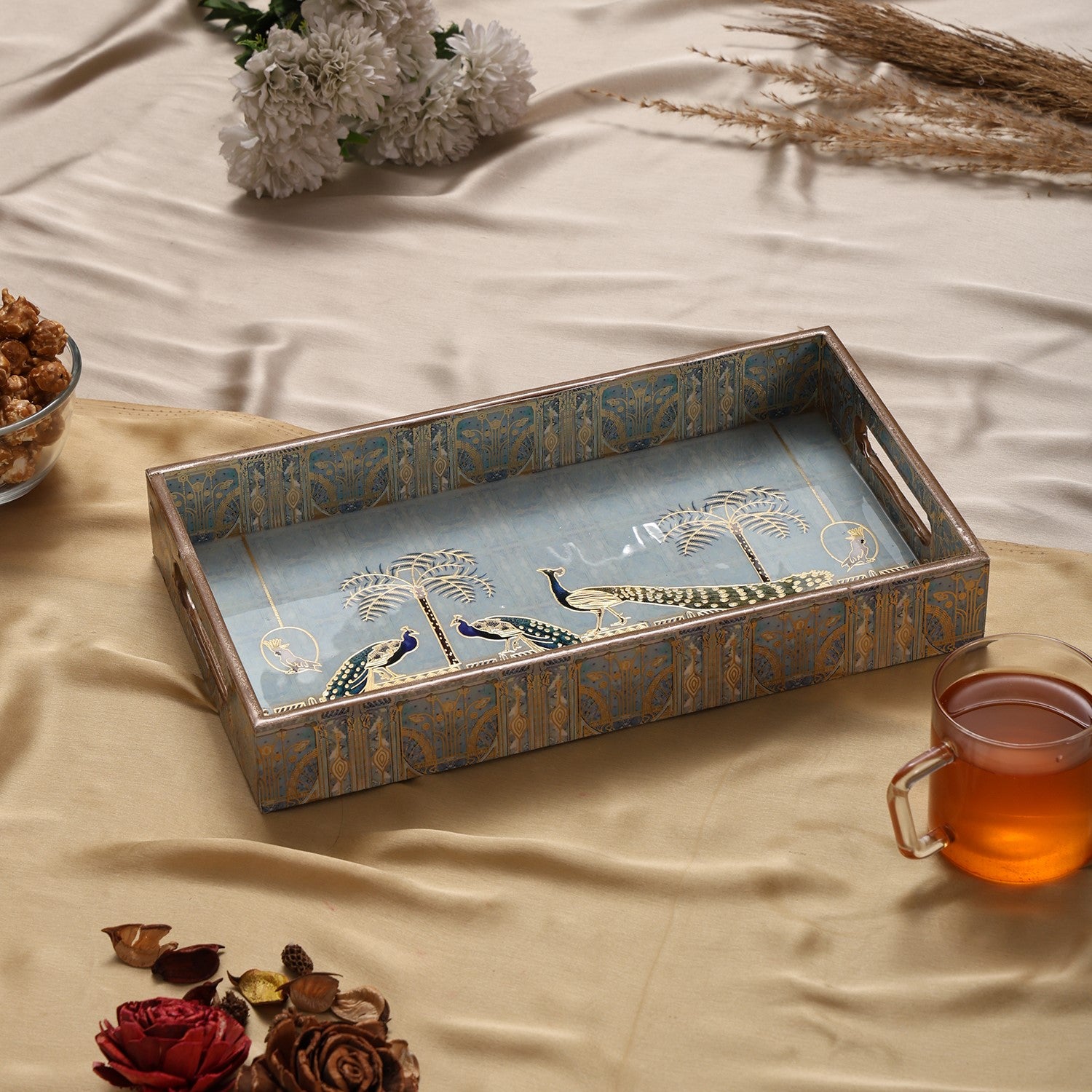 Royal Blue Peacock Medium Tray