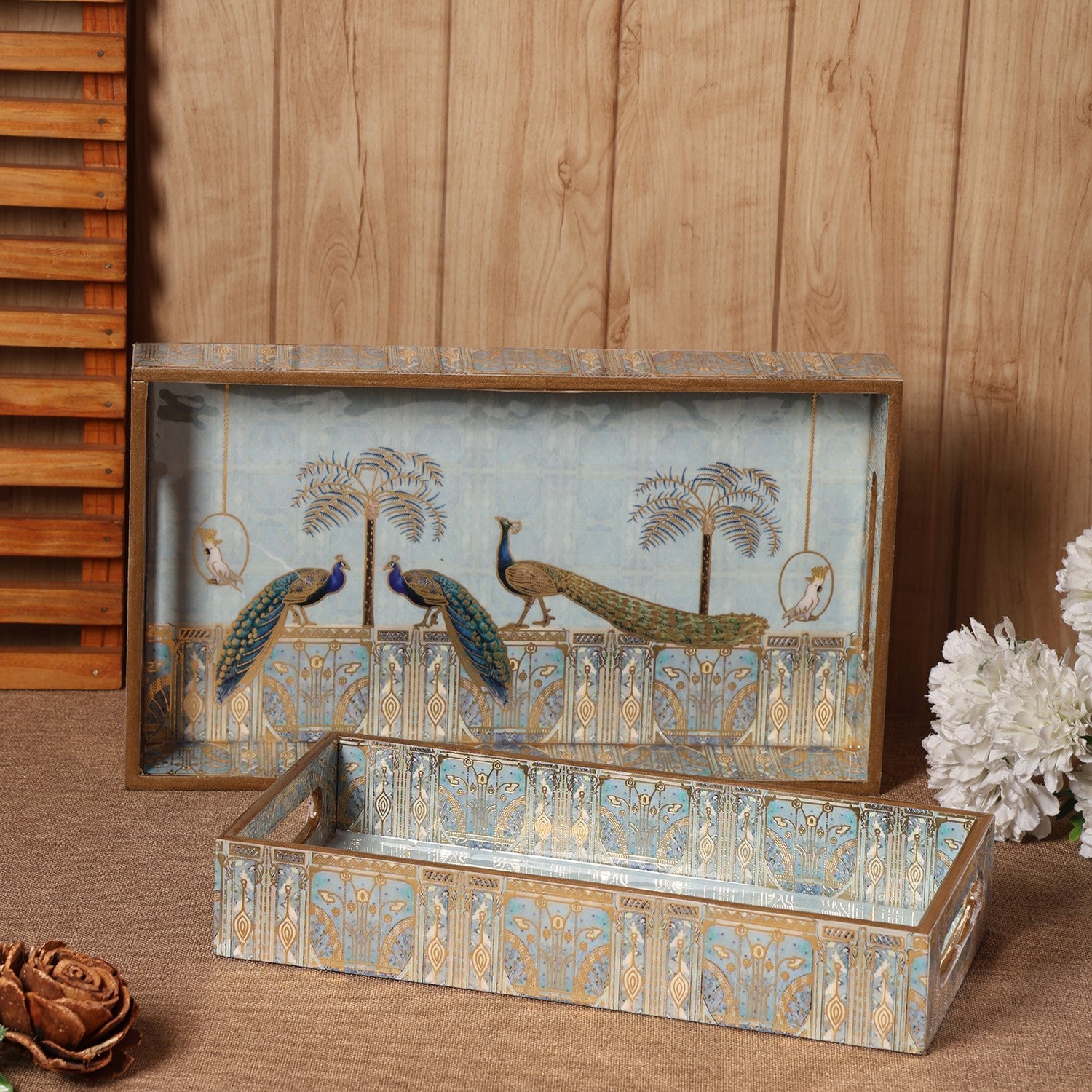 Royal Blue Peacock Tray Medium Small