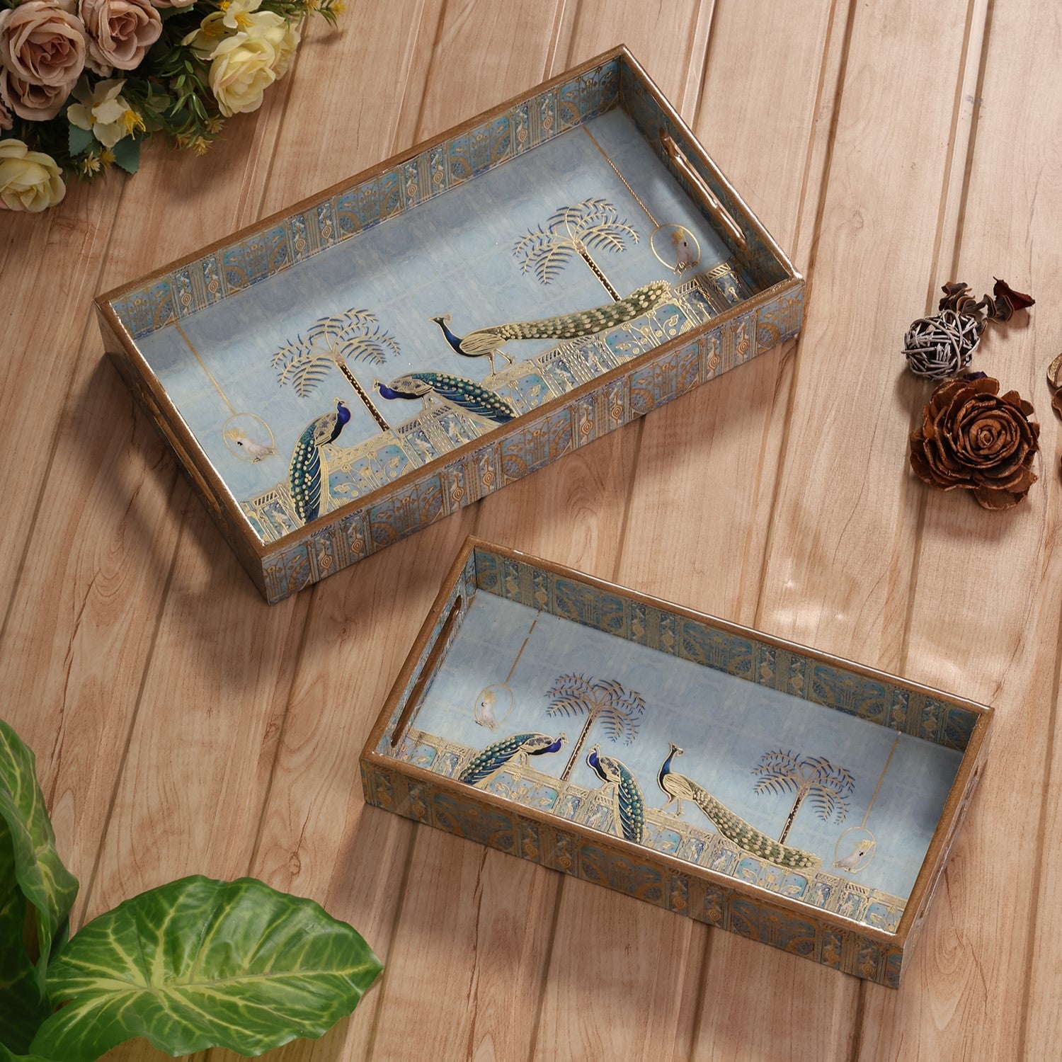 Royal Blue Peacock Tray Medium Small