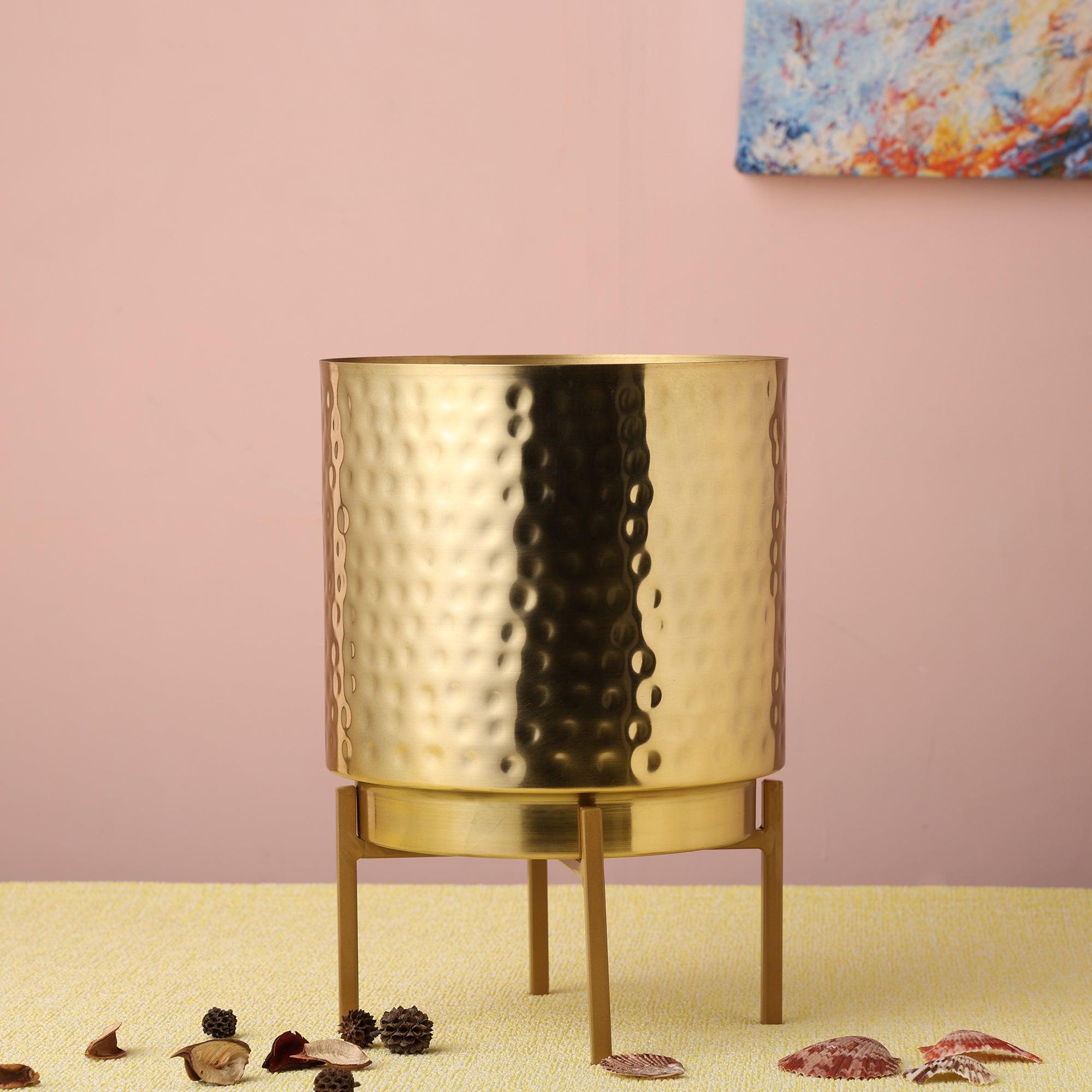 Ember Gold Hammered Planter (Pack Of 1)