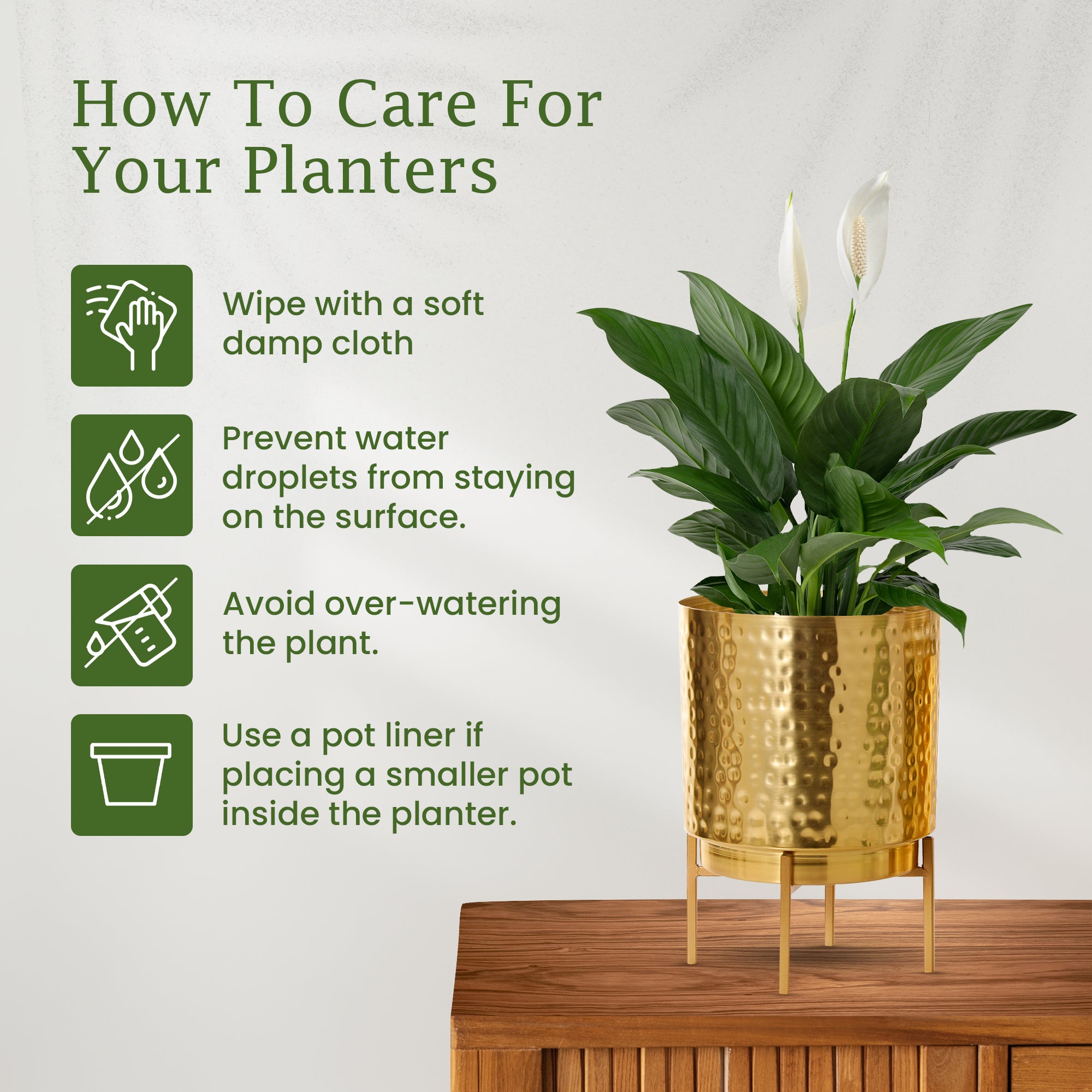 Ember Gold Hammered Planter (Pack Of 1)