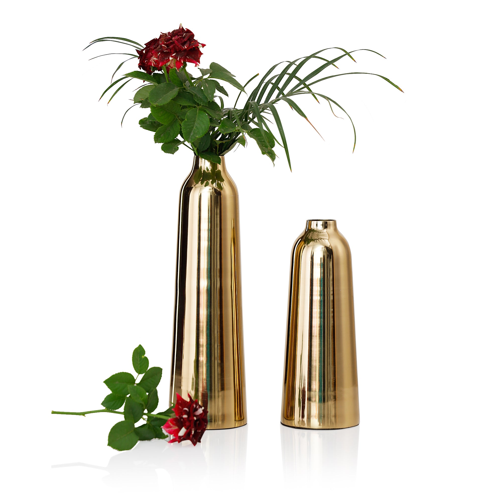 Tall Metal Vase Set of 2