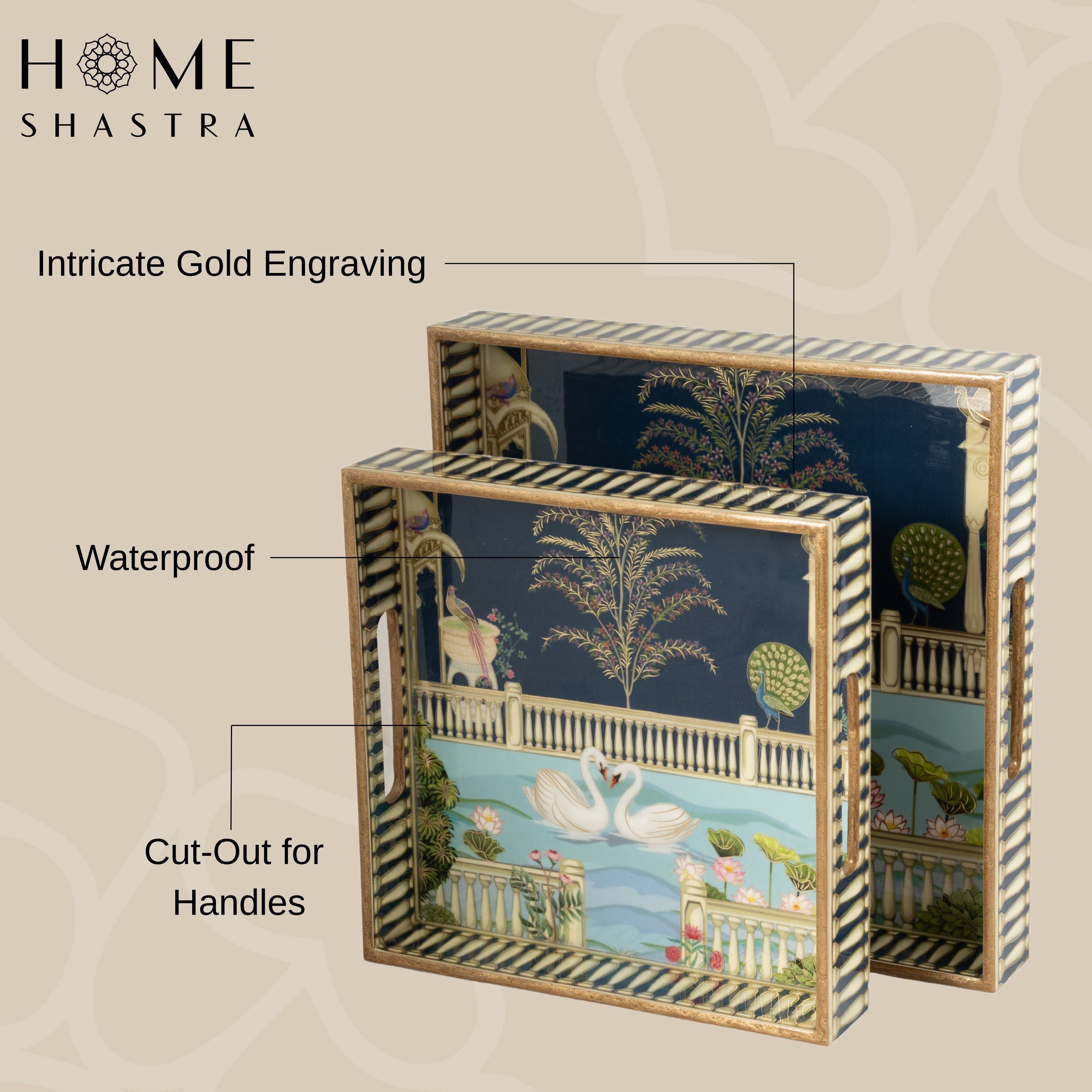 Swan Square Trays Set