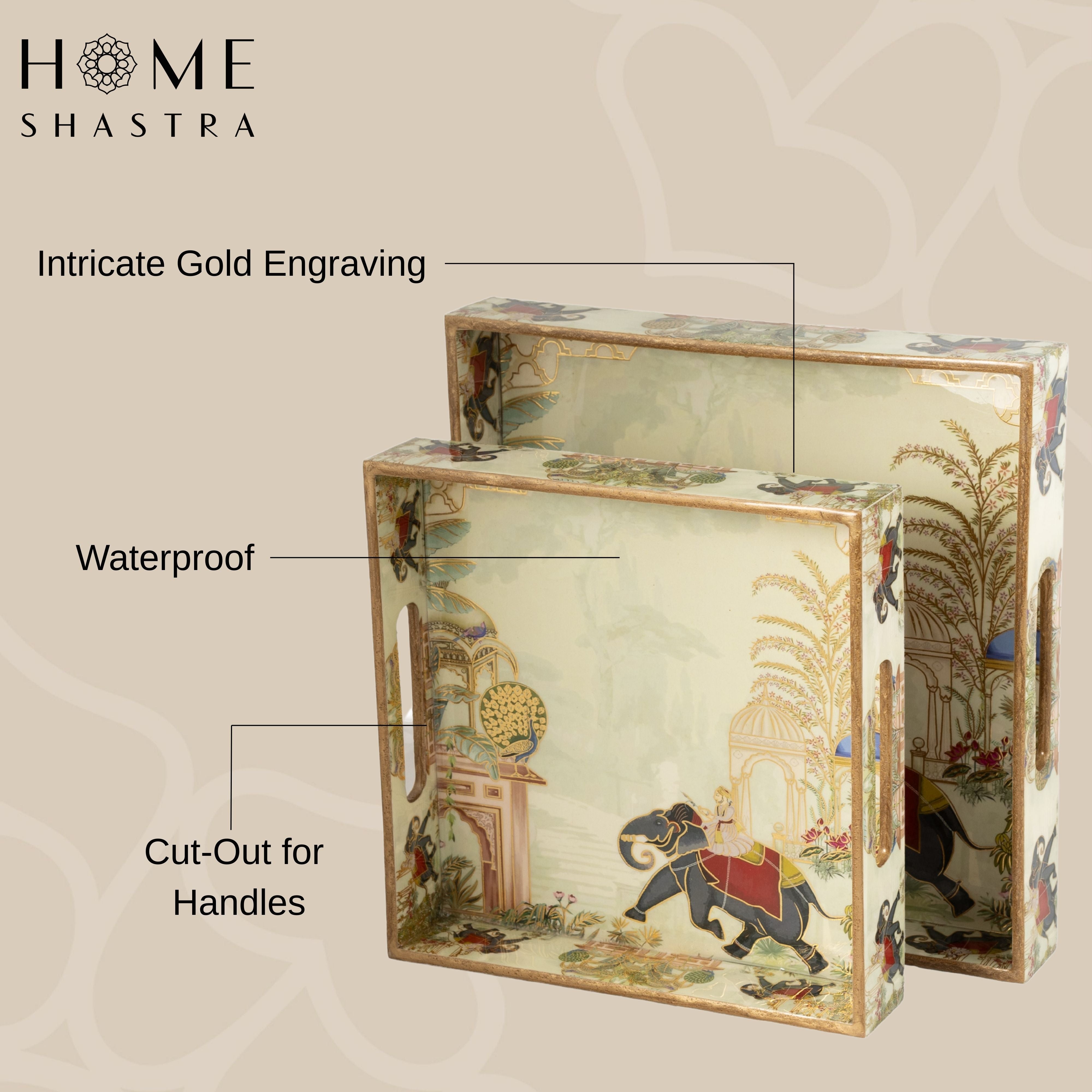 Elephant Square Trays Set