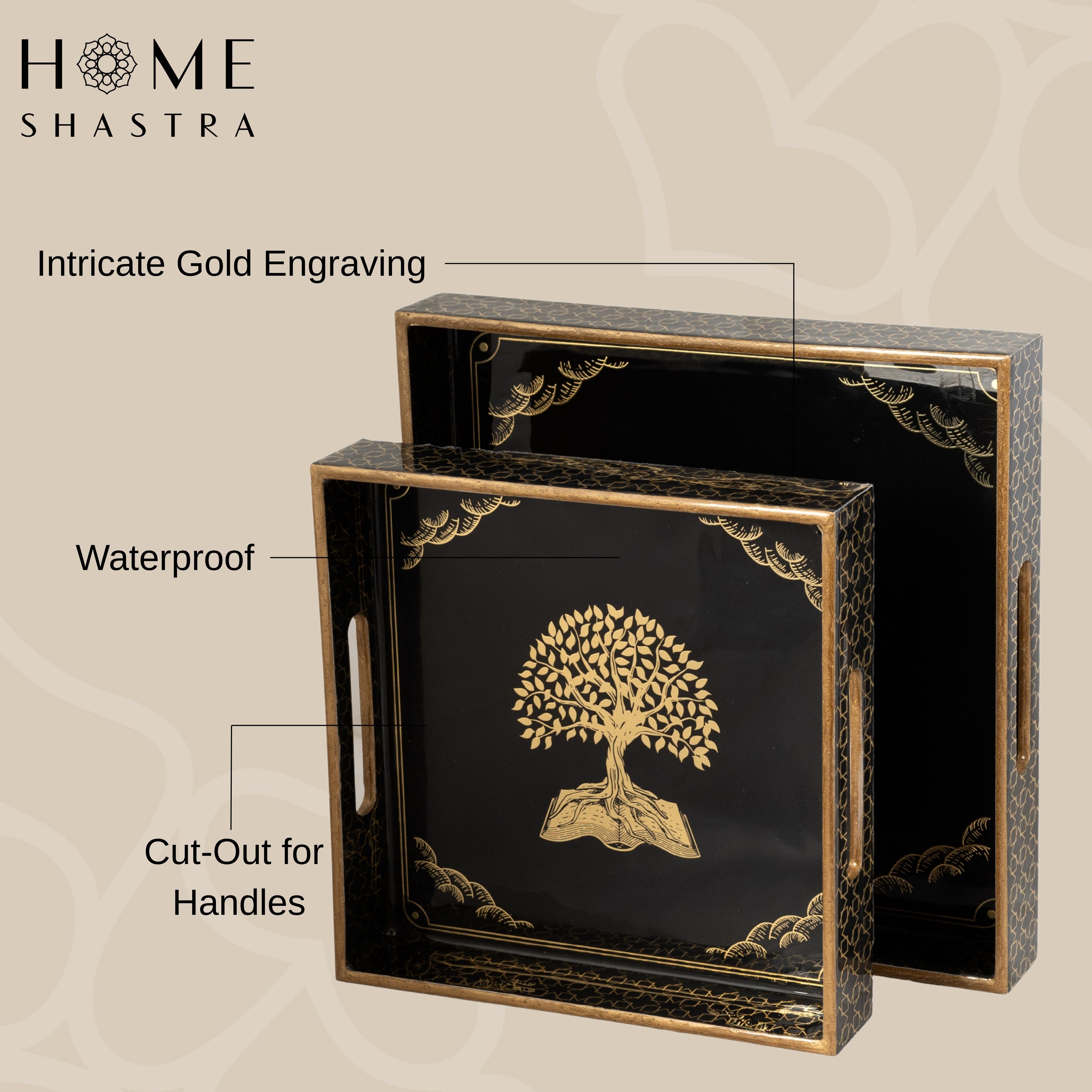 Tree of Life Square Trays Set