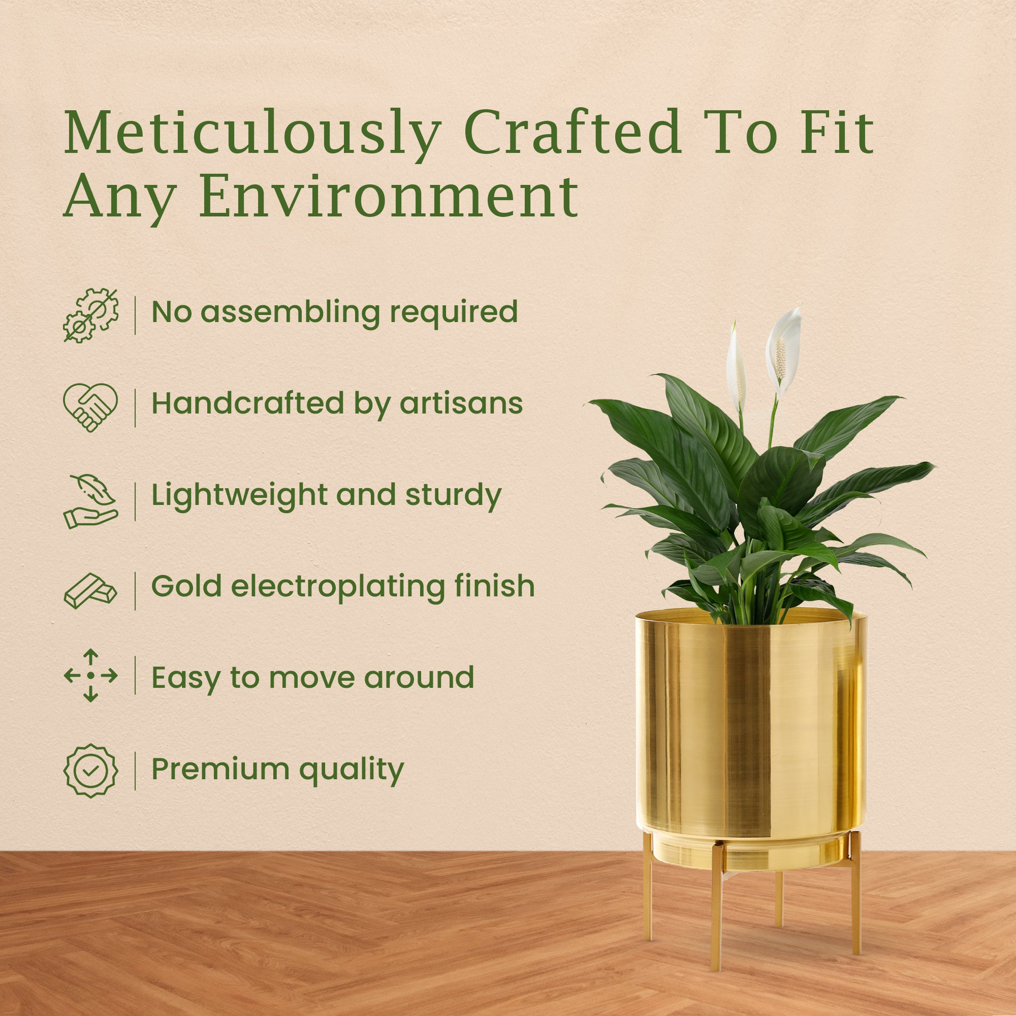 Ember Gold Planter (Pack Of 1)