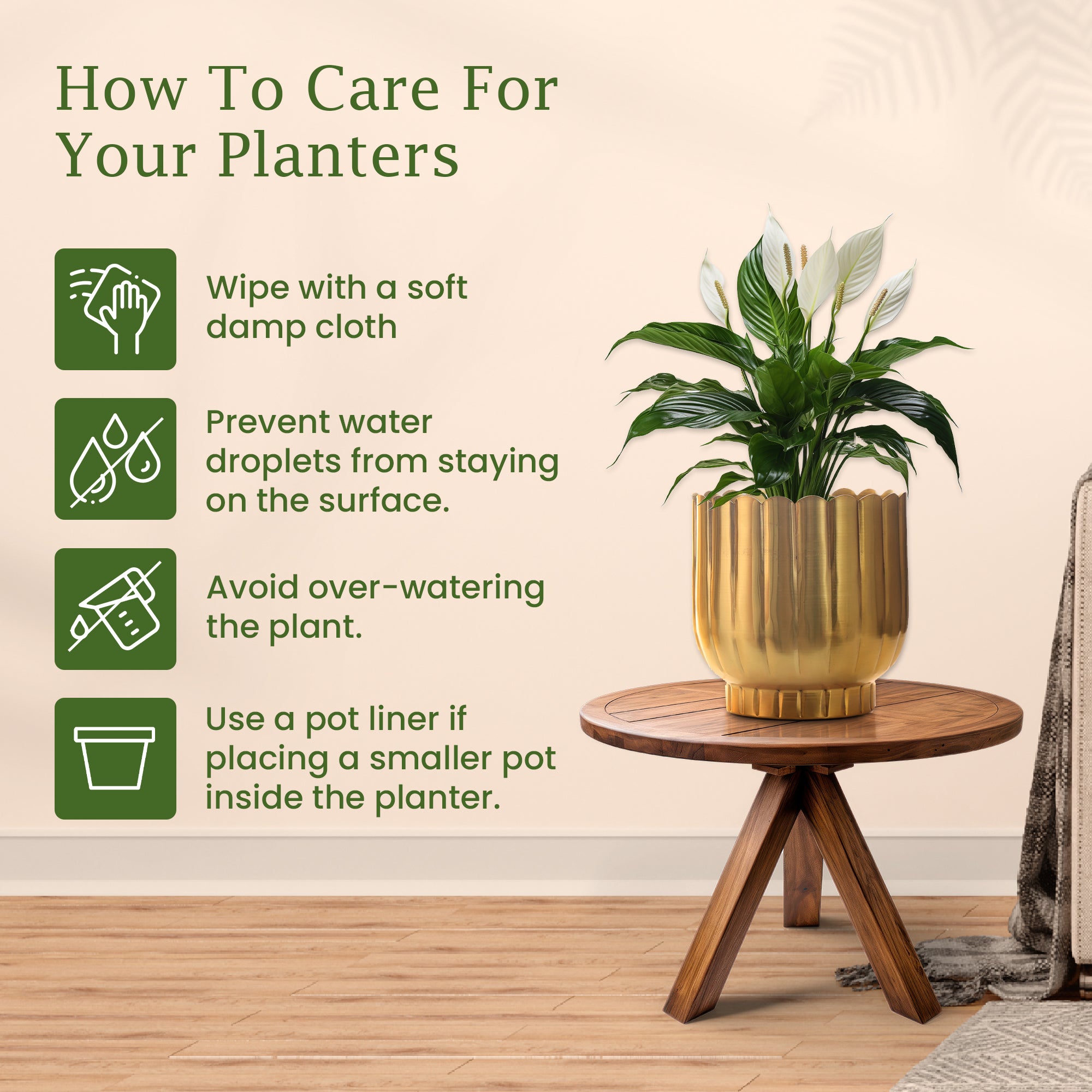 Coral Gold Planter (Pack Of 1)