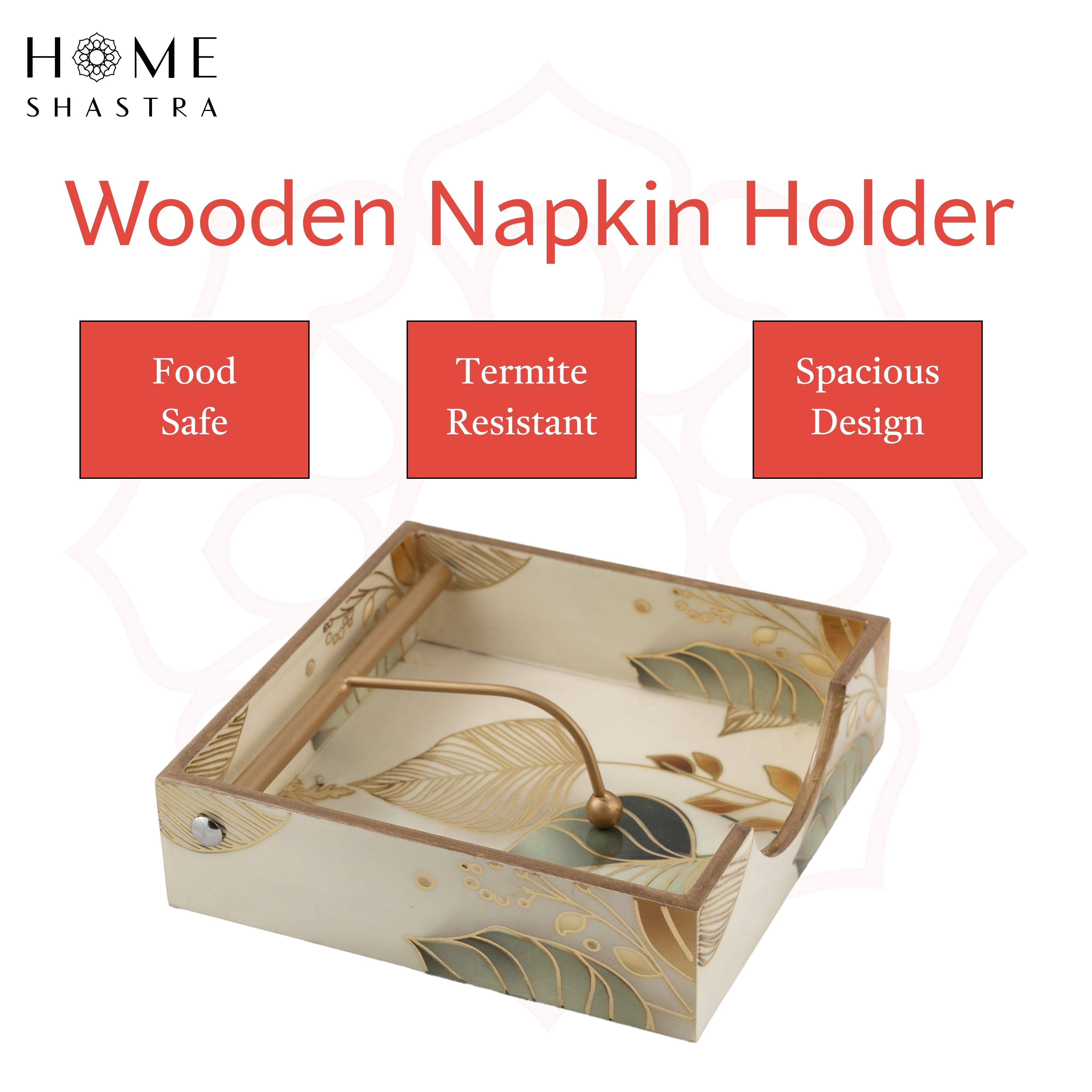 White Leaf Napkin Holder