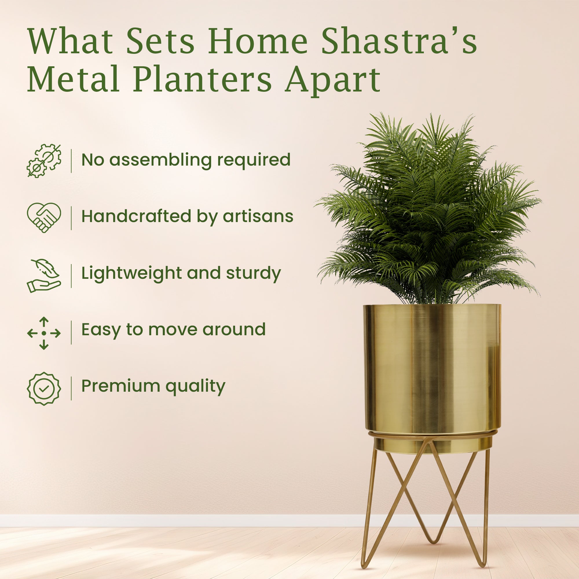 Elle Gold Planter (Pack Of 1)