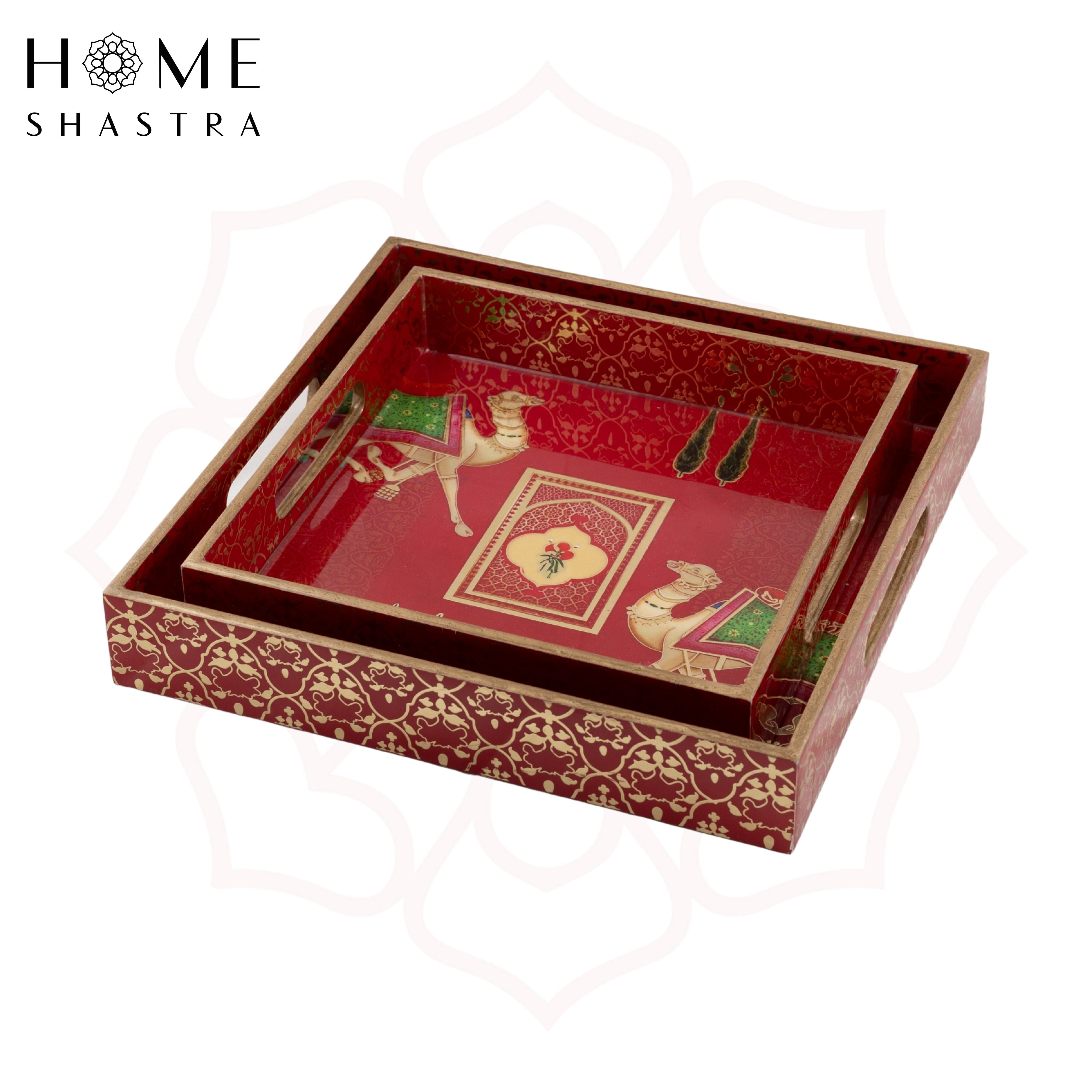 Red Camel Square Trays Set