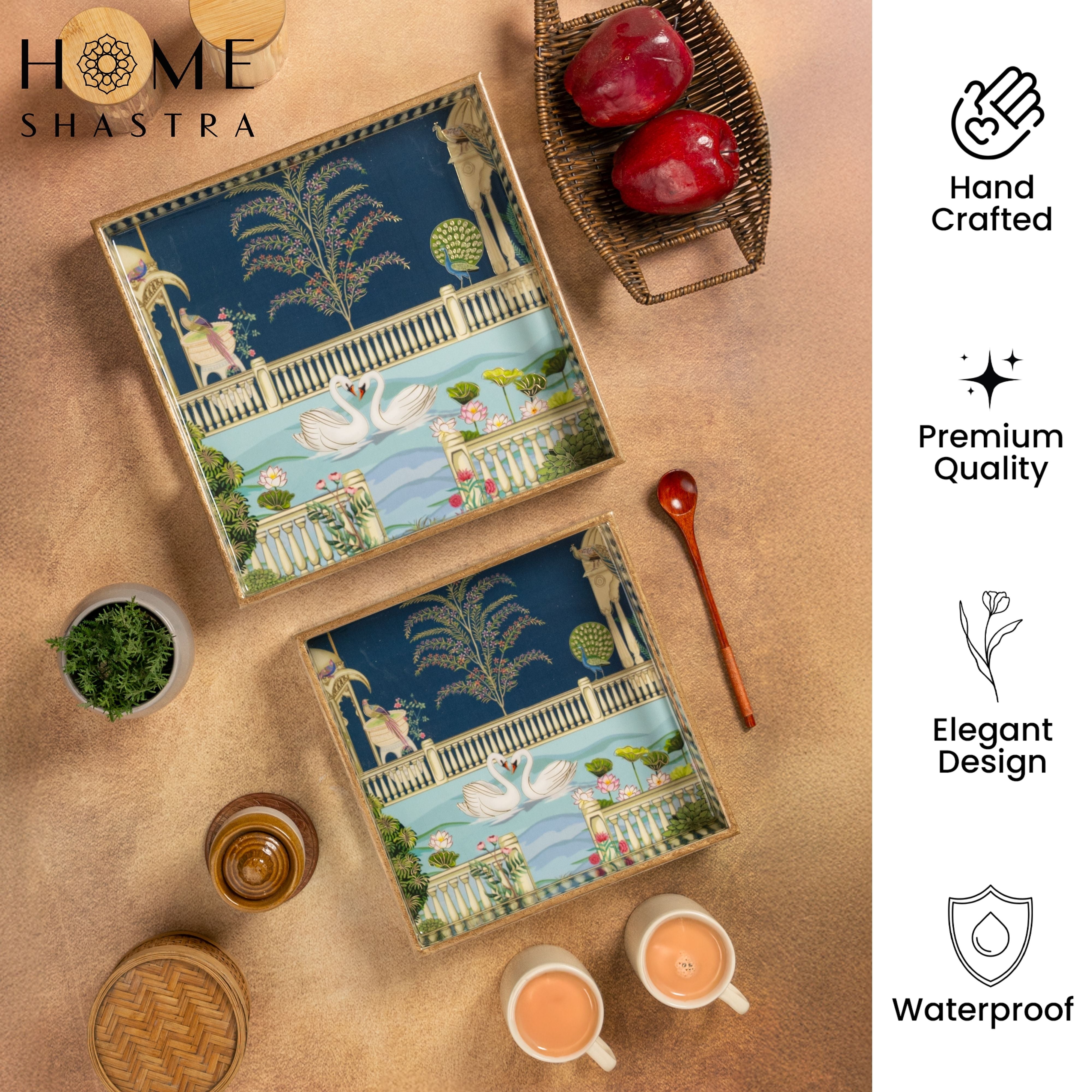 Swan Square Trays Set