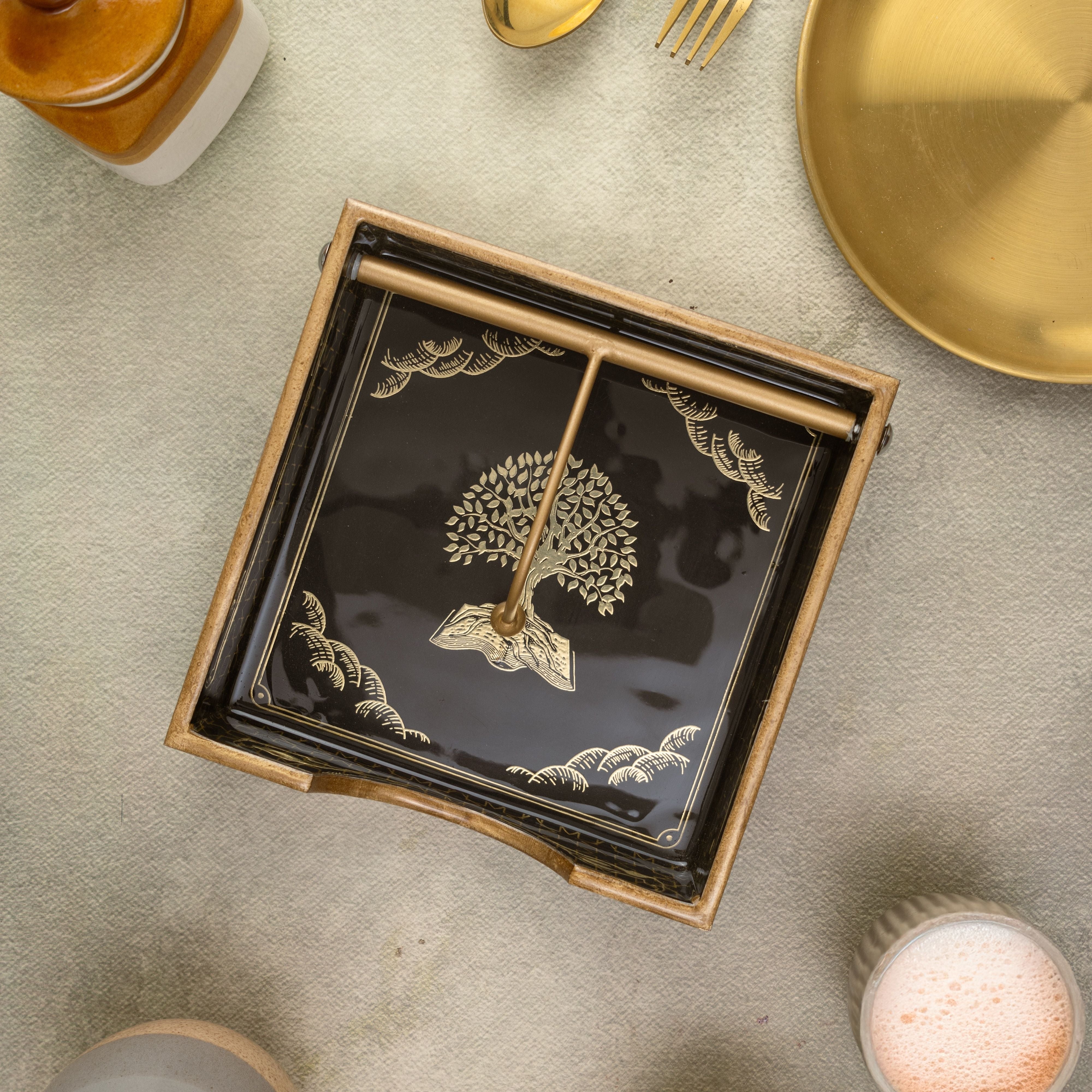 Black Tree Napkin Holder