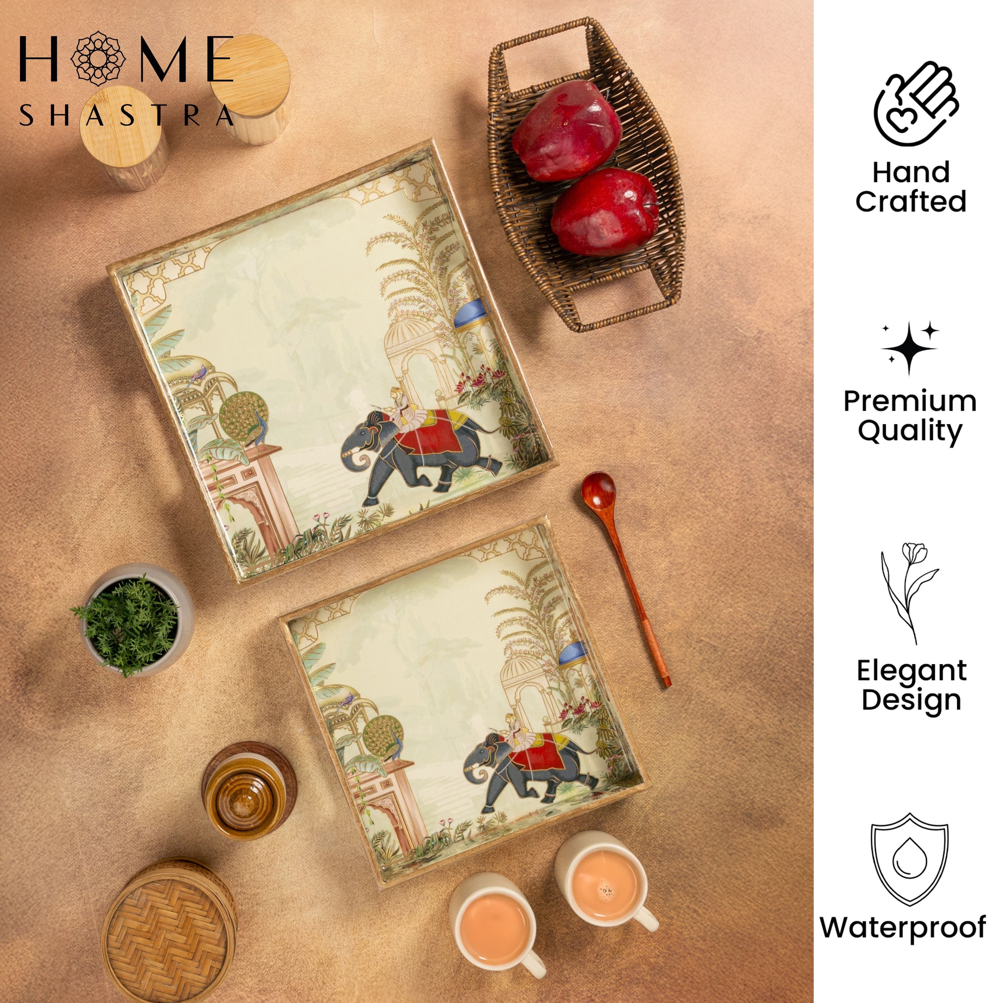 Elephant Square Trays Set