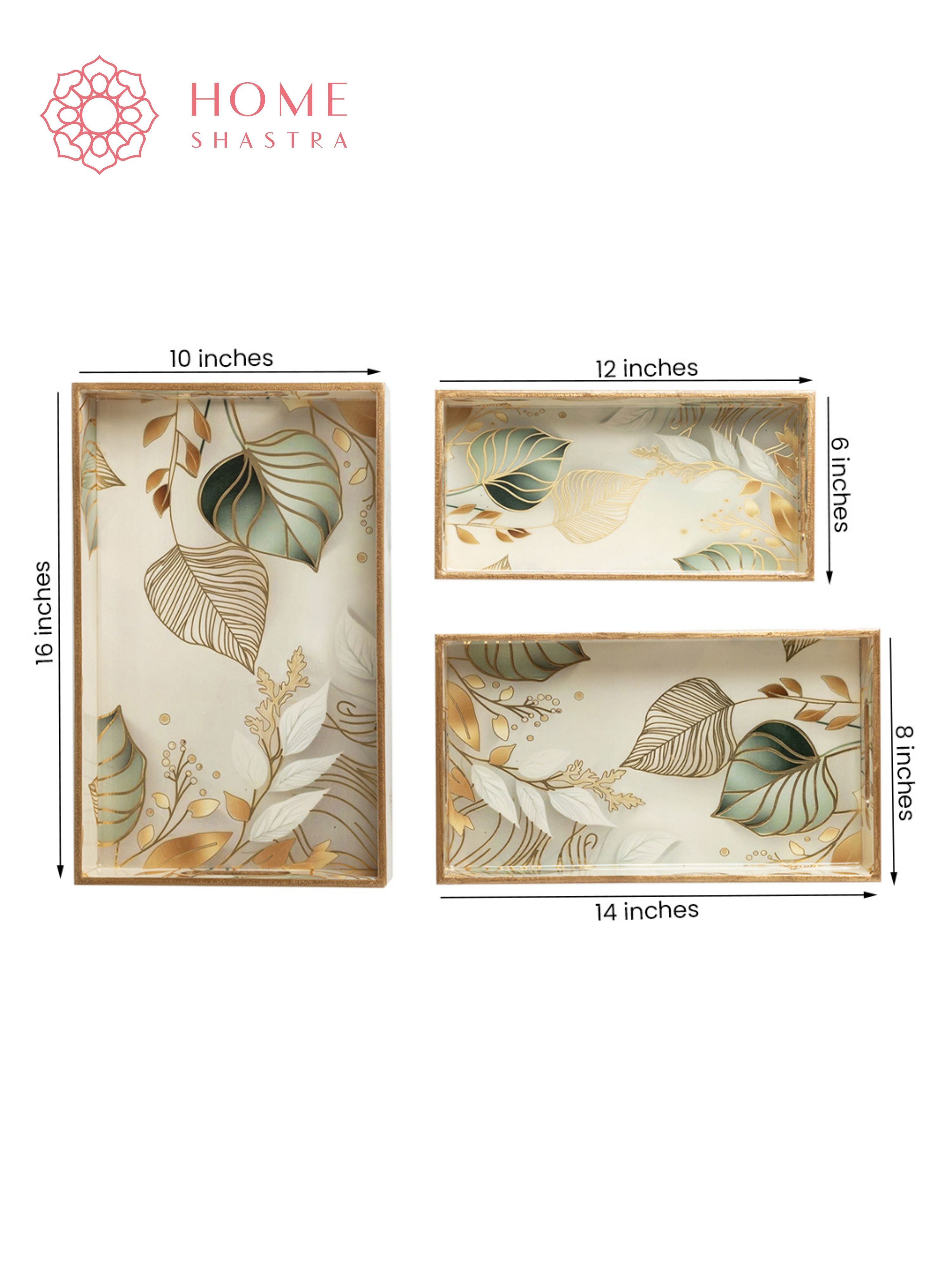 White Leaf Set of 3