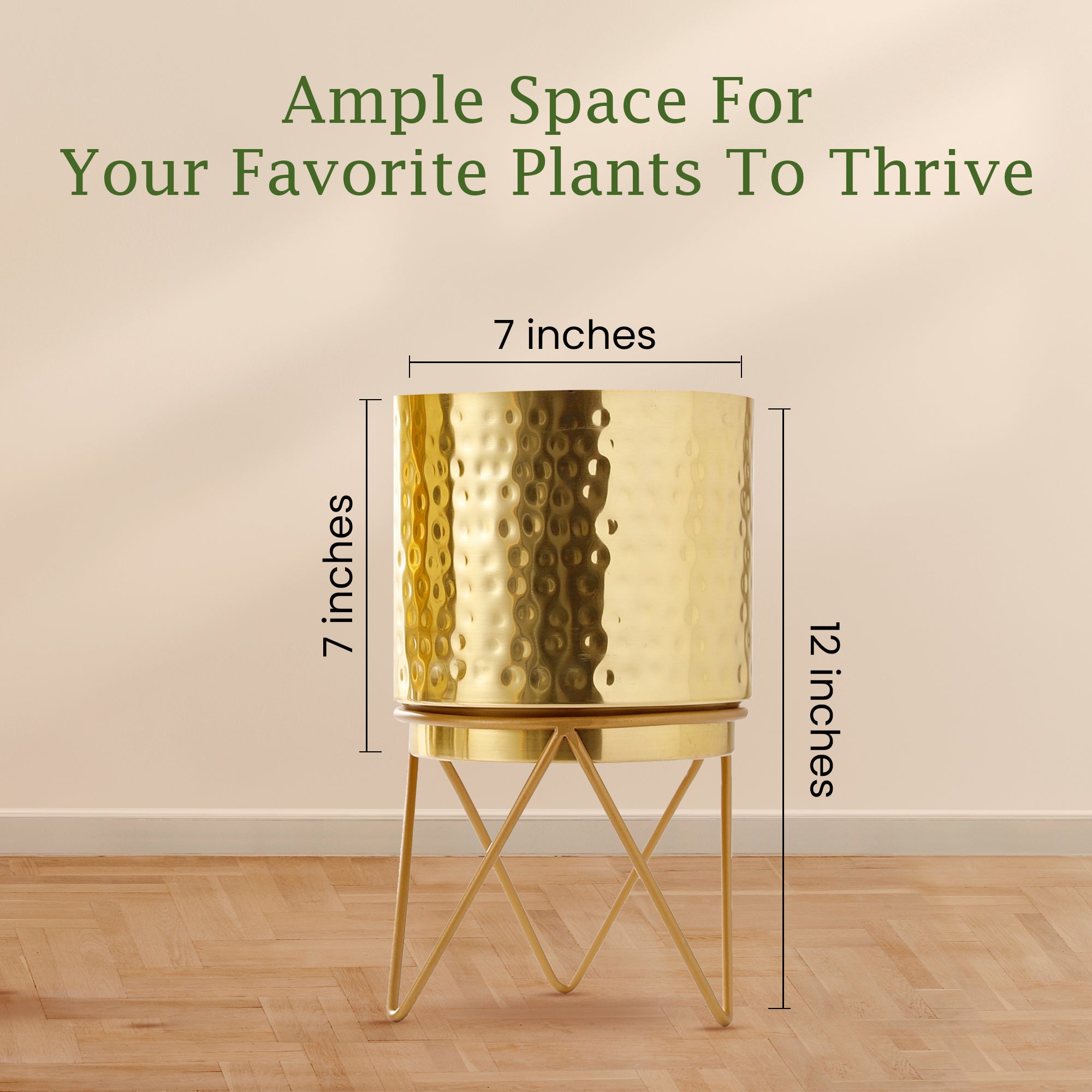 Elle Gold Hammered Planter (Pack Of 1)