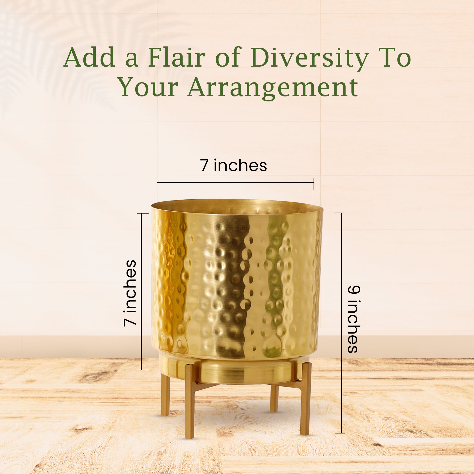 Ember Gold Hammered Planter (Pack Of 1)