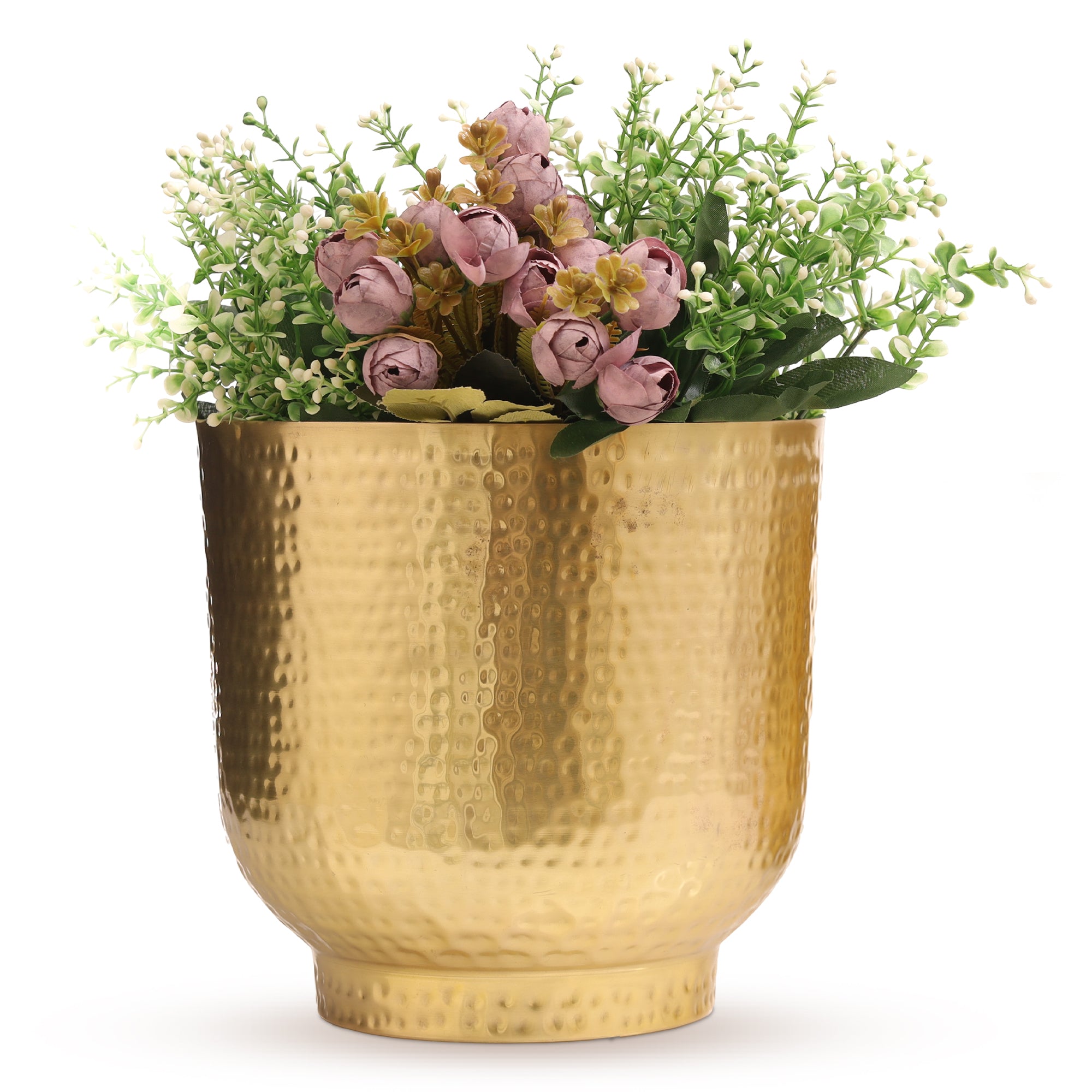 Mist Gold Hammered Planter (Pack Of 1)