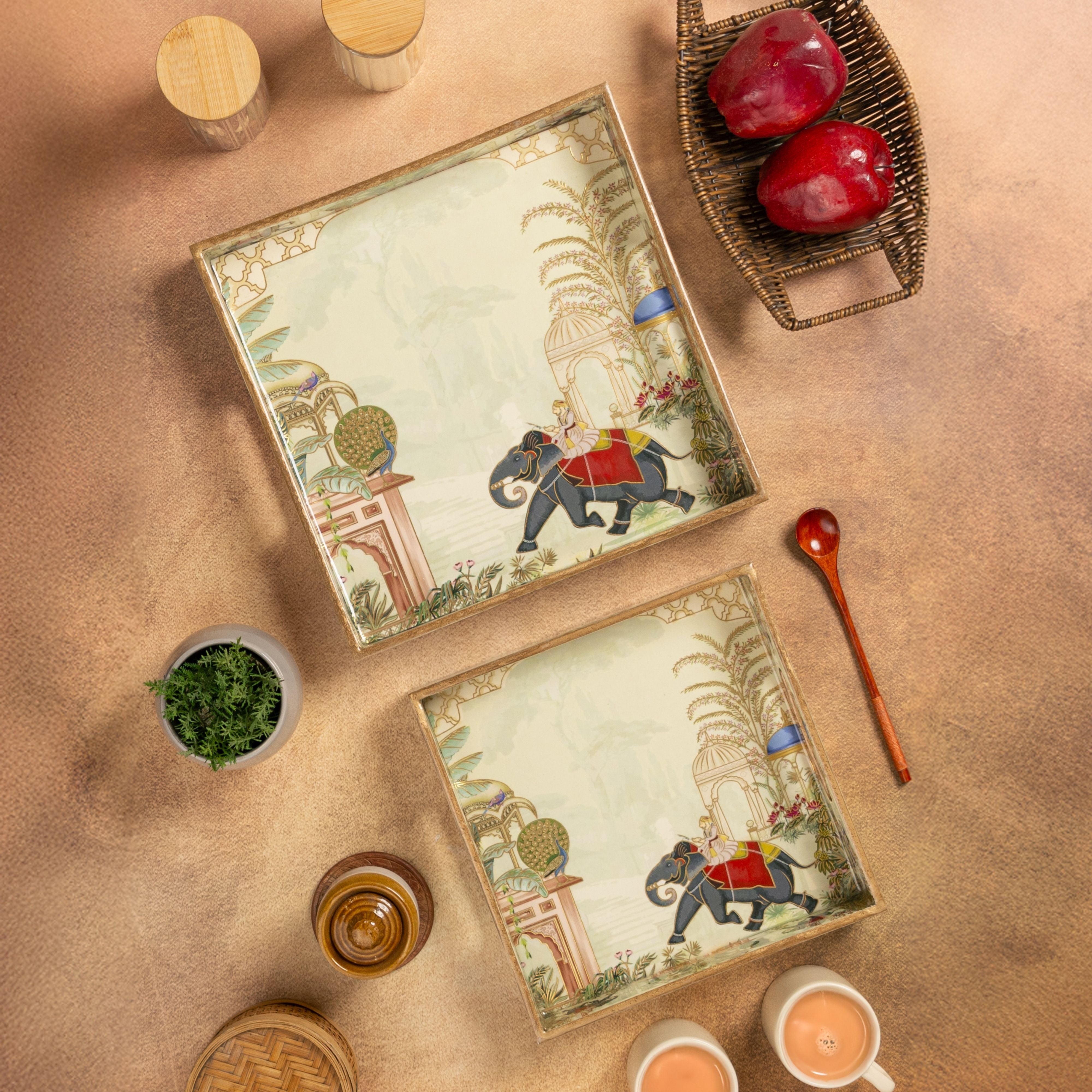 Elephant Square Trays Set