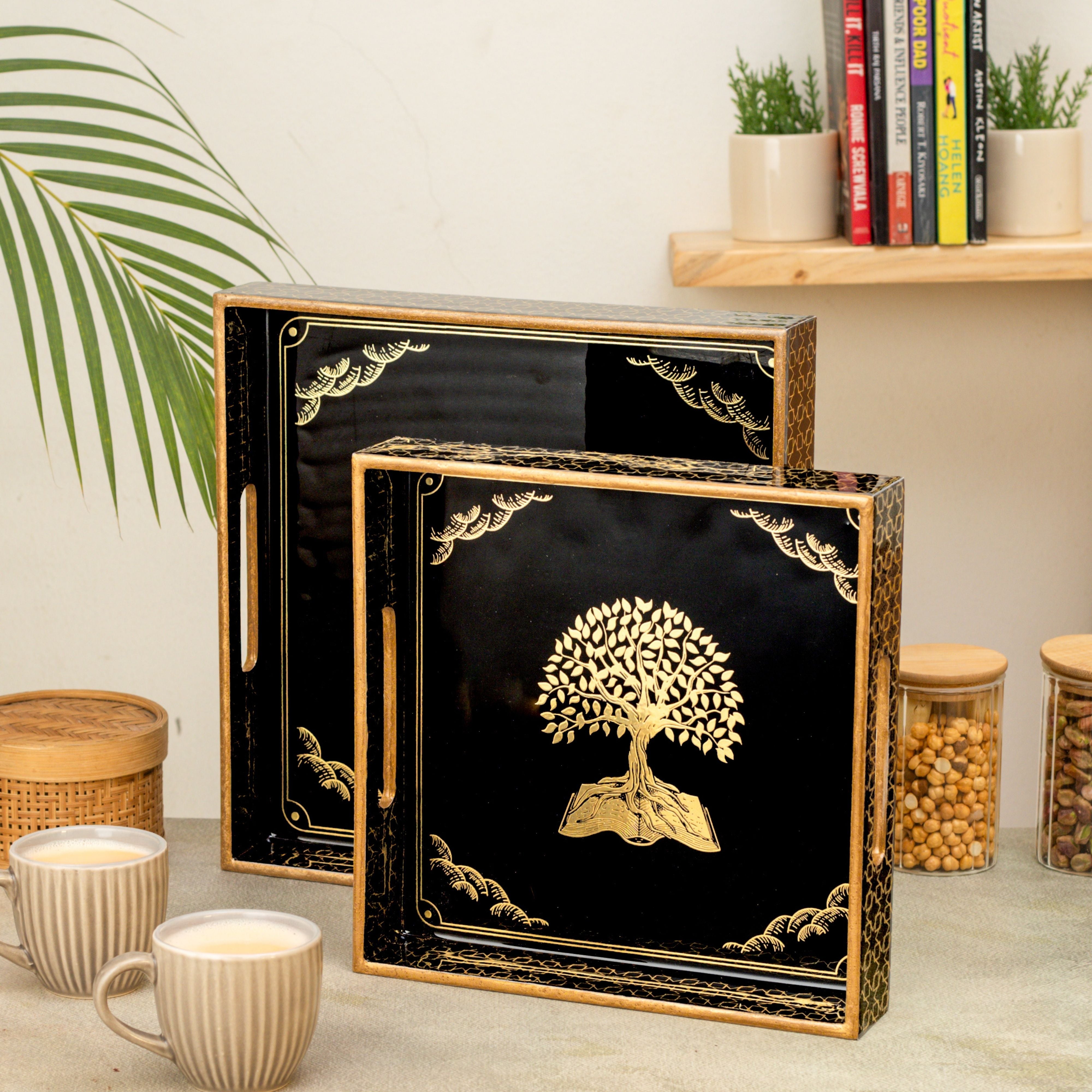 Tree of Life Square Trays Set