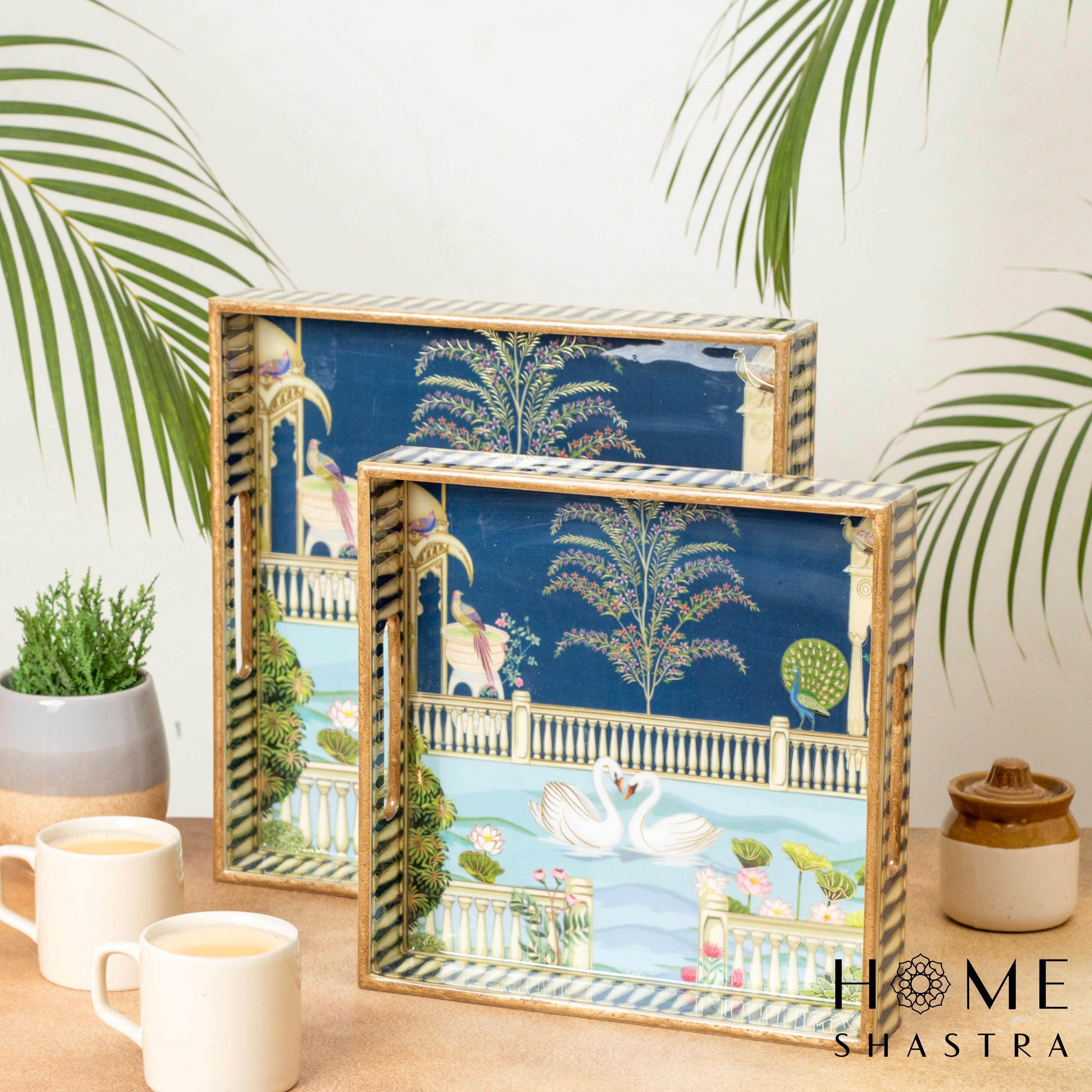 Swan Square Trays Set