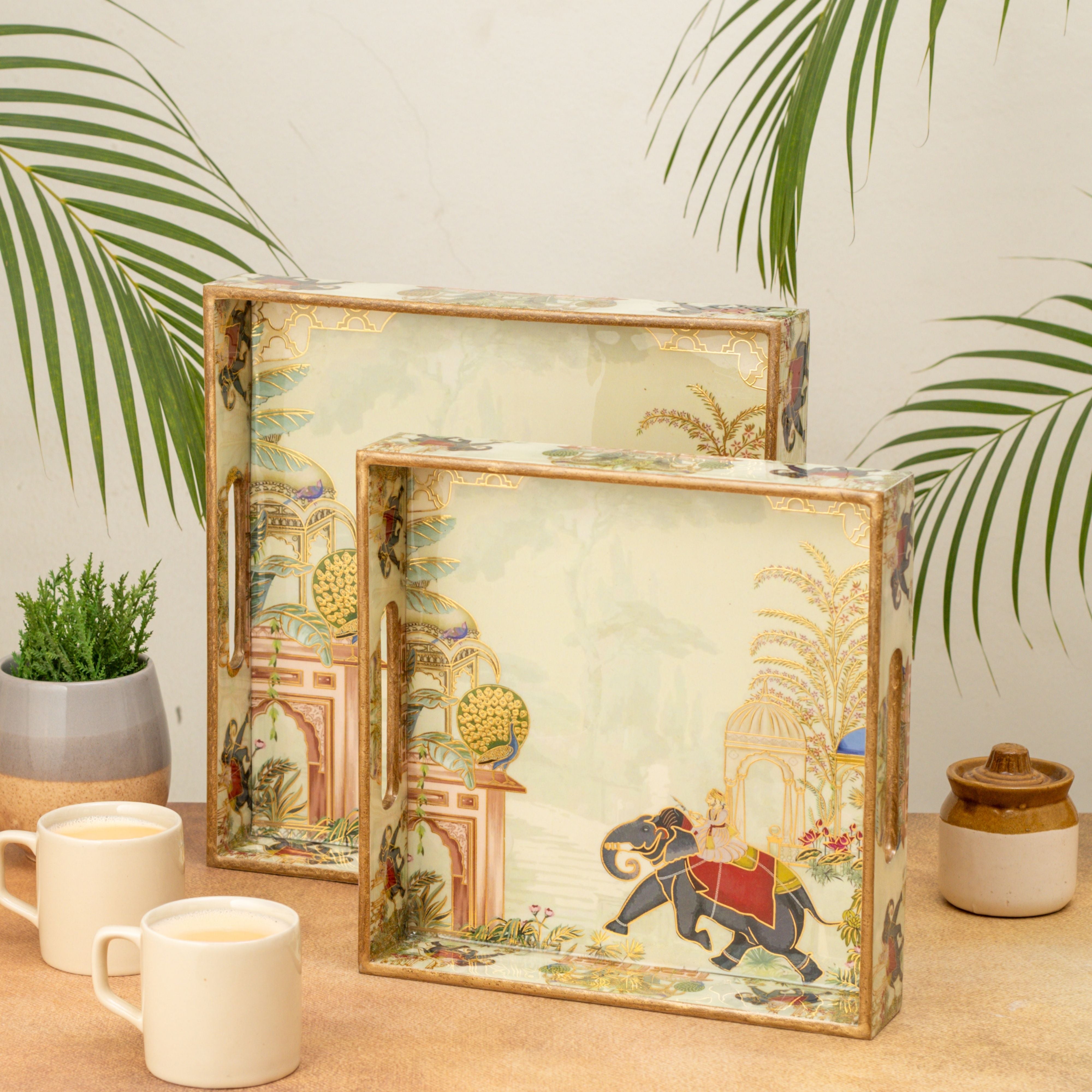 Elephant Square Trays Set
