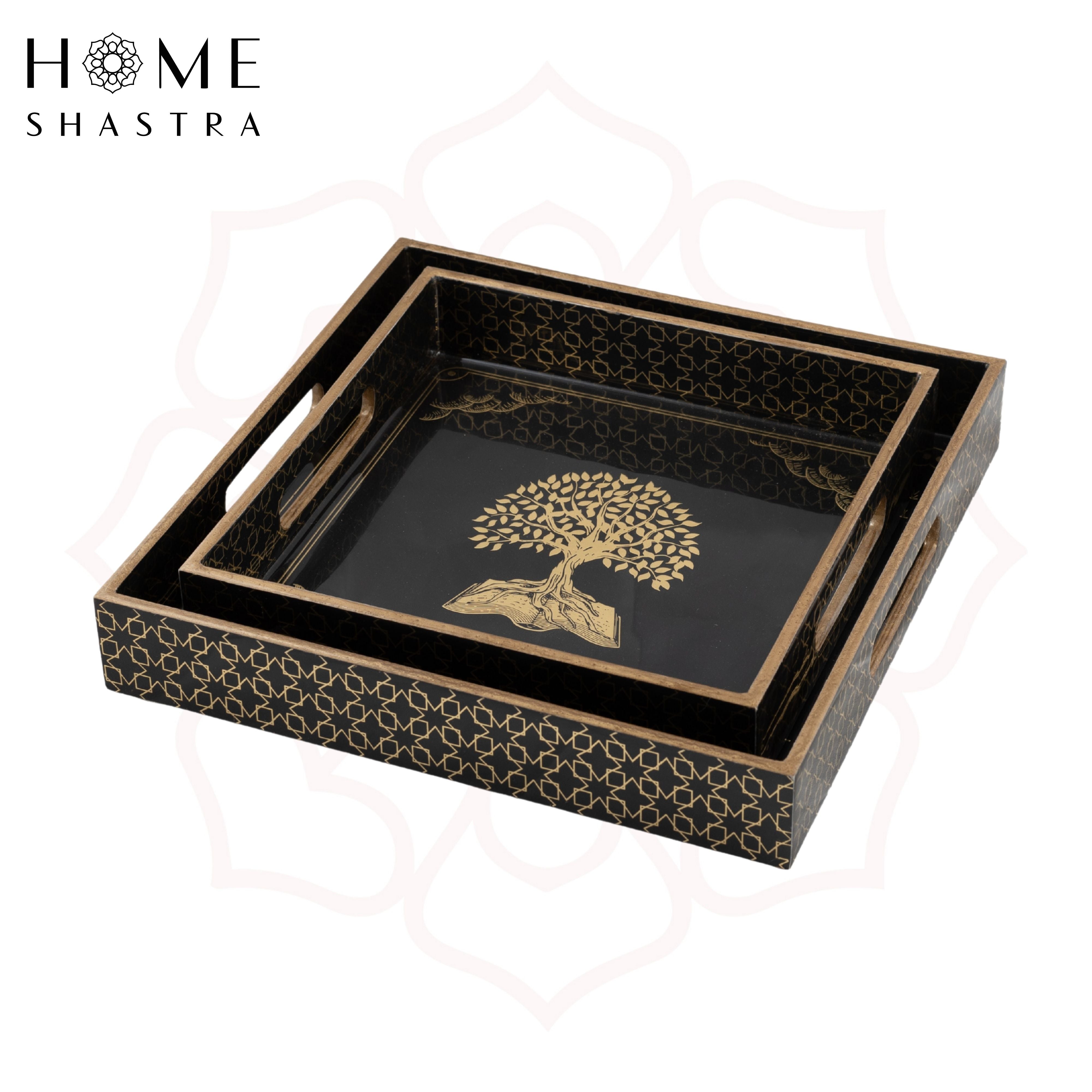 Tree of Life Square Trays Set