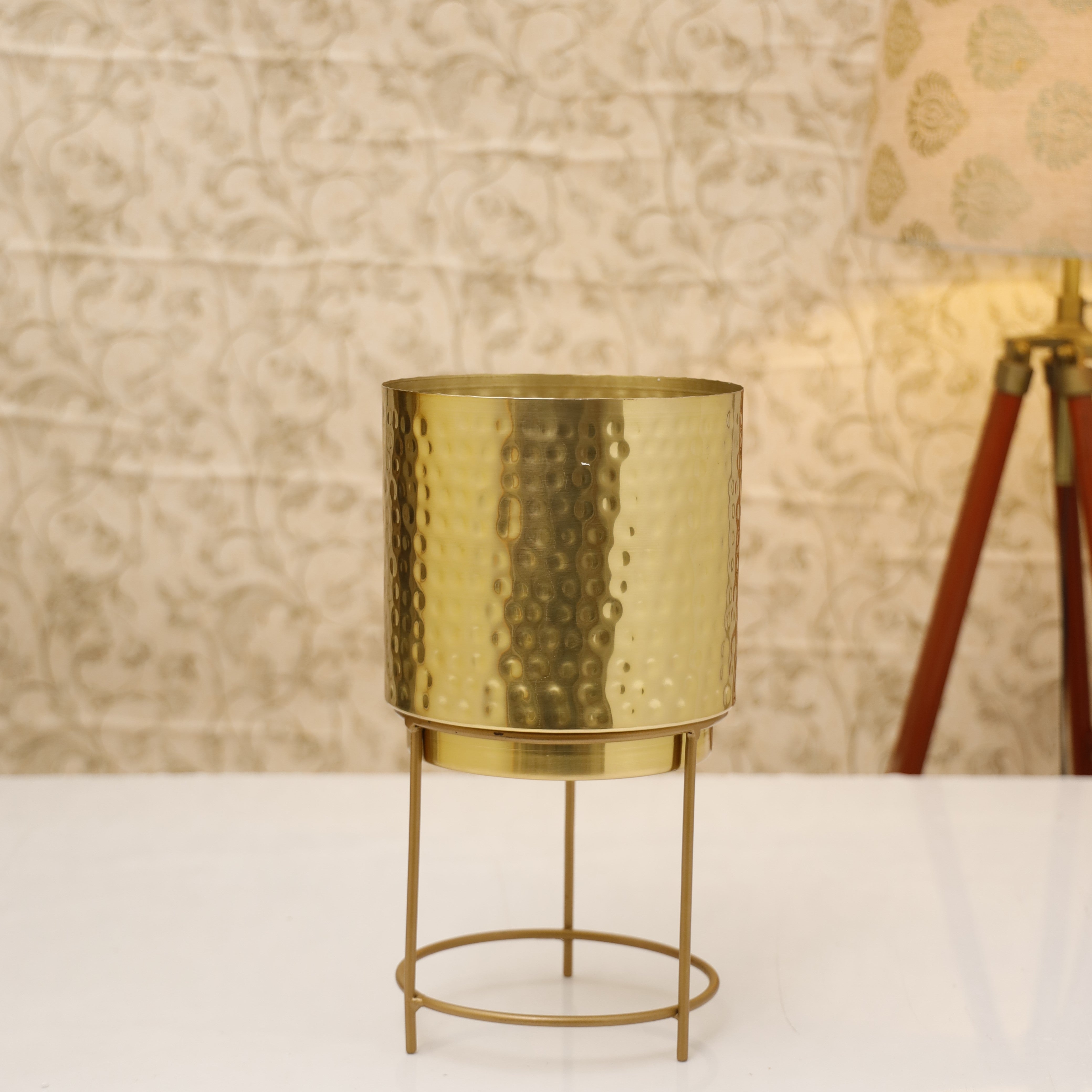 Raagi Gold Hammered Planter(Pack of 1)