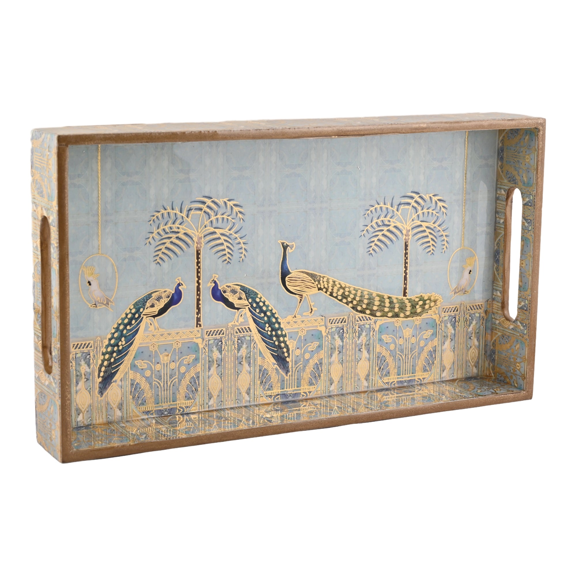 Royal Blue Peacock Medium Tray