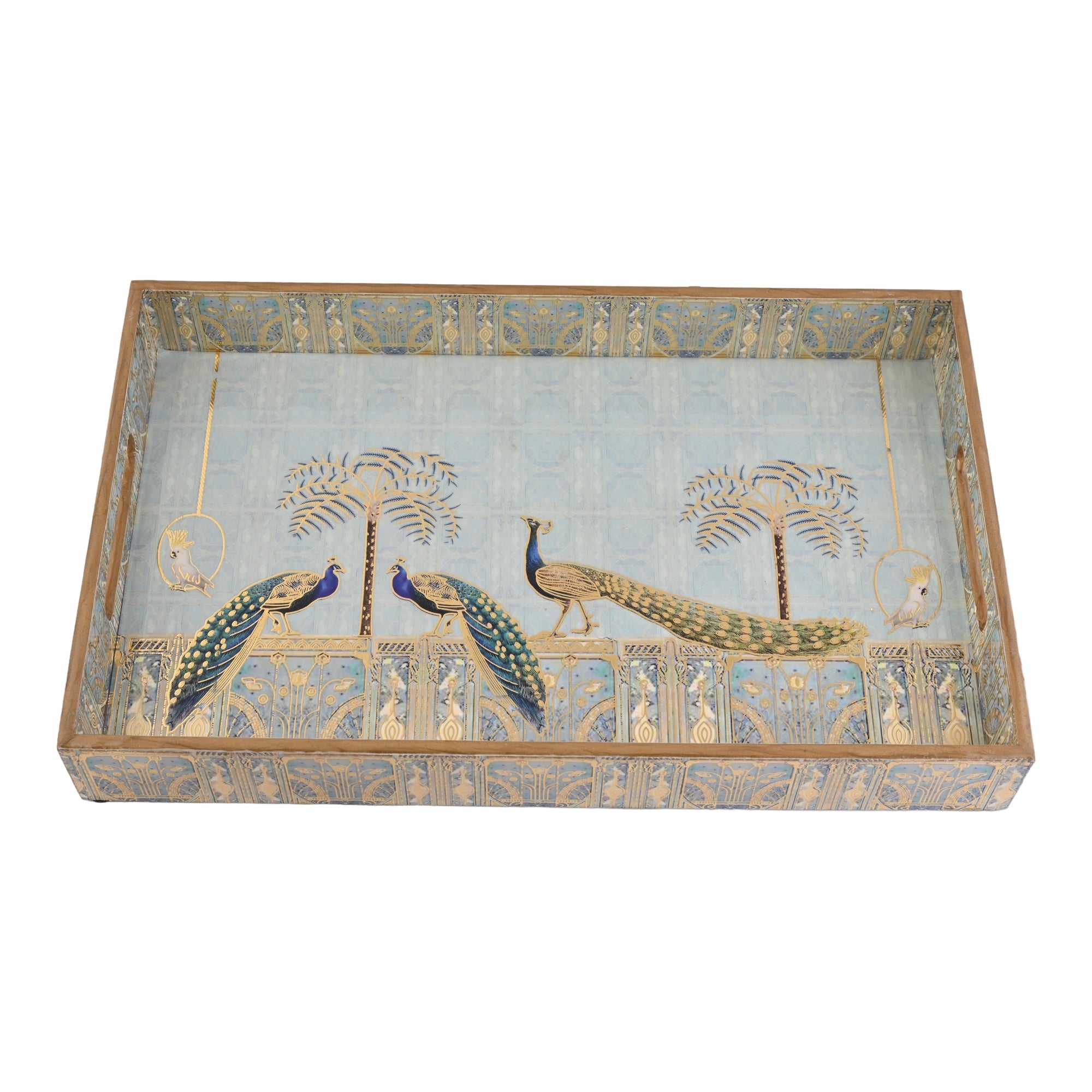 Large Royal Blue Peacock Tray