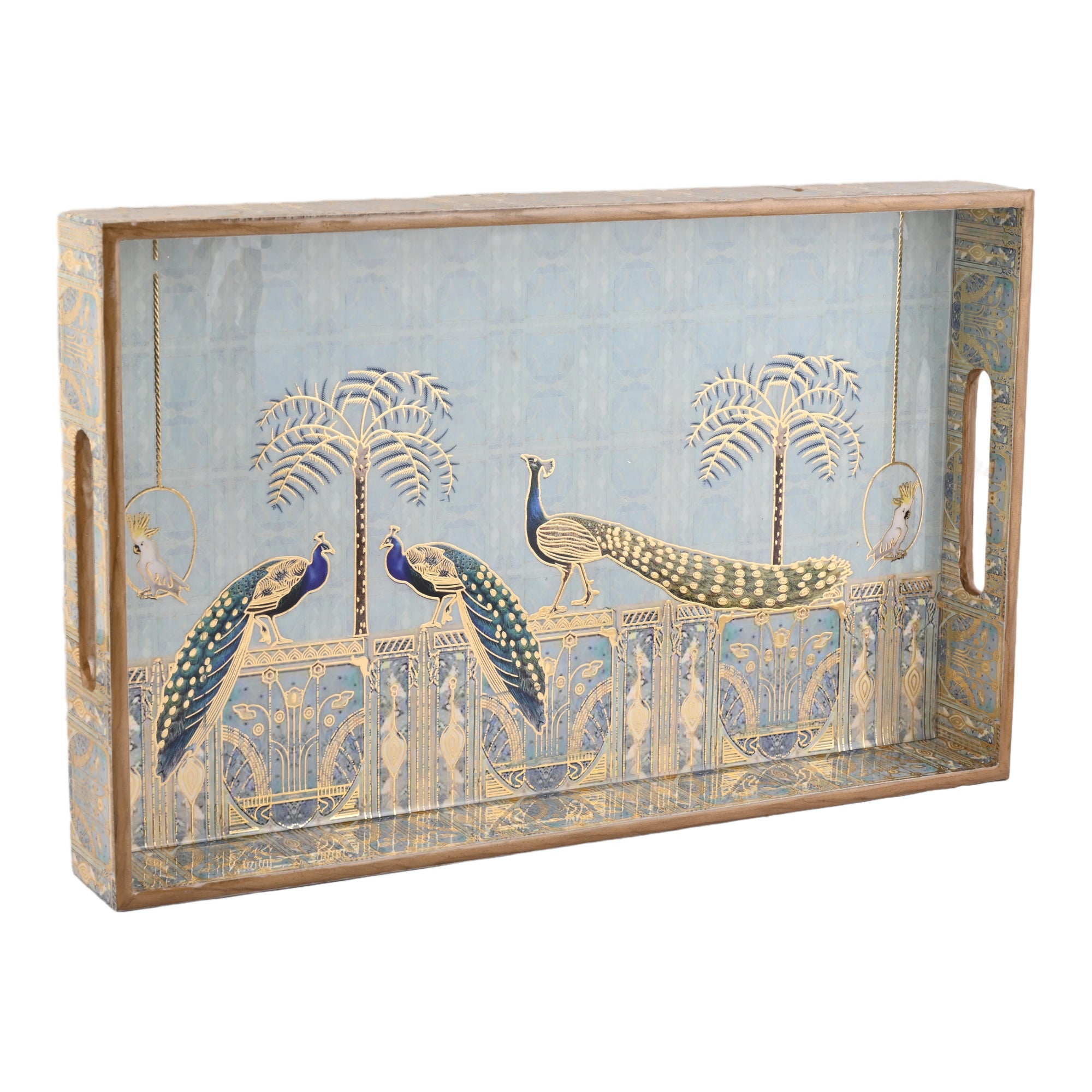 Large Royal Blue Peacock Tray