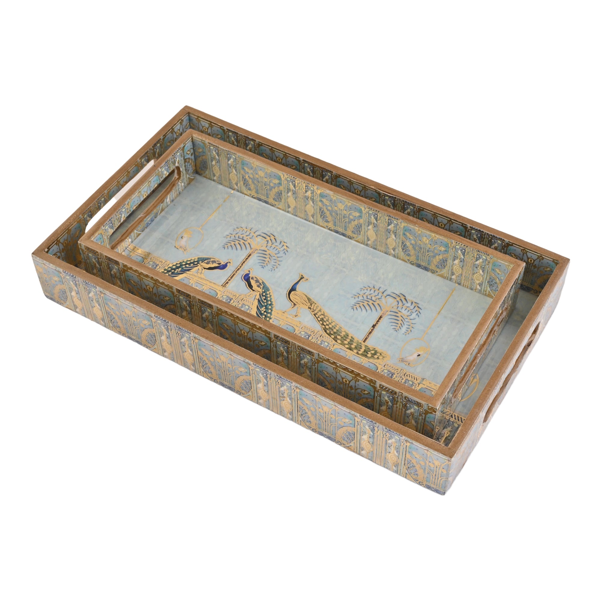 Royal Blue Peacock Tray Medium Small