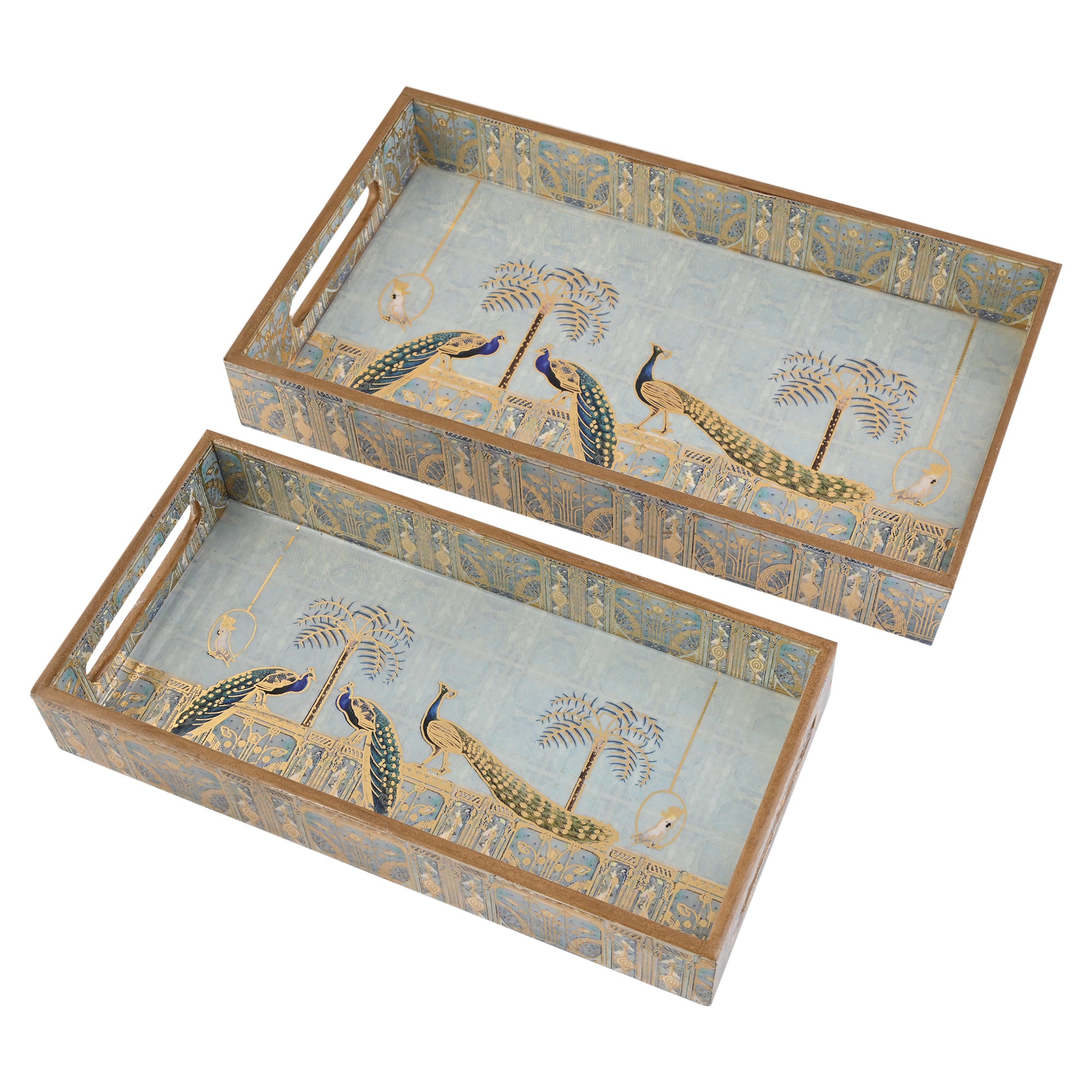 Royal Blue Peacock Tray Medium Small