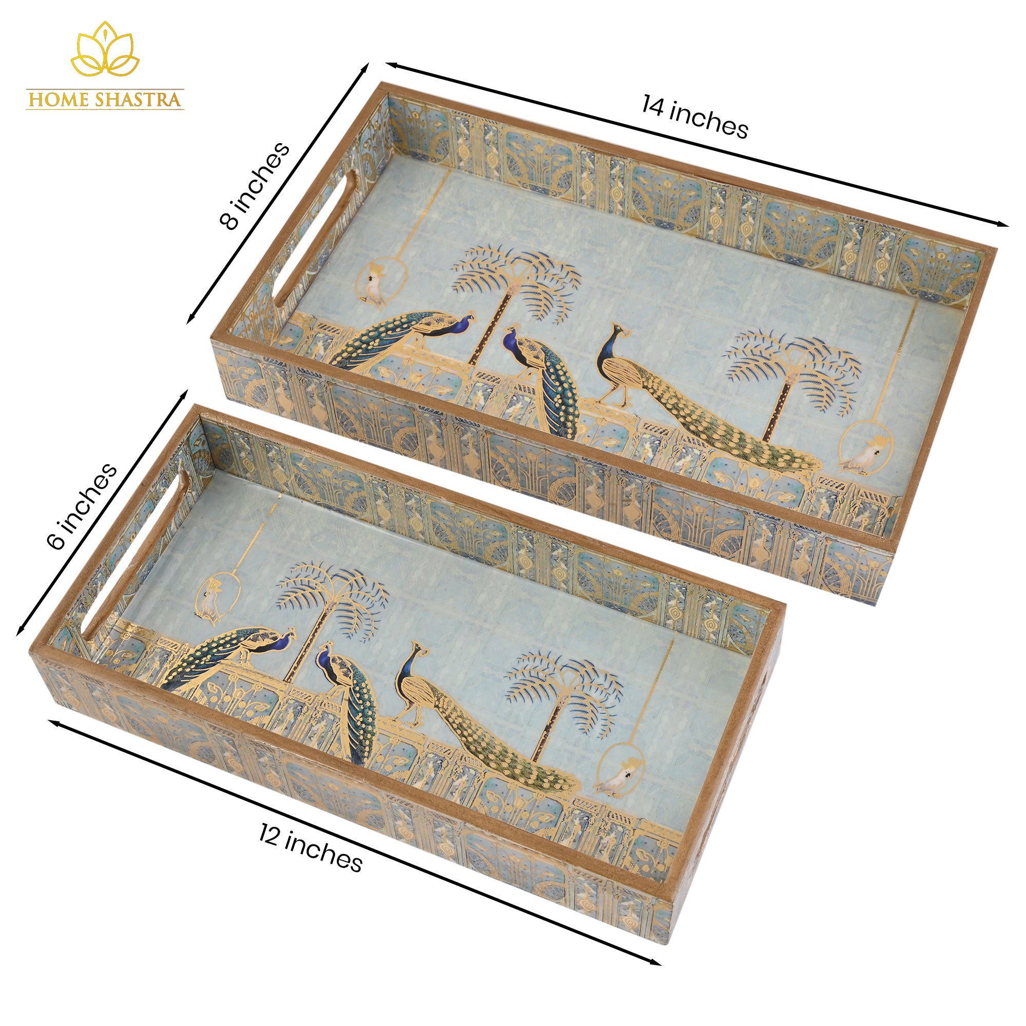 Royal Blue Peacock Tray Medium Small