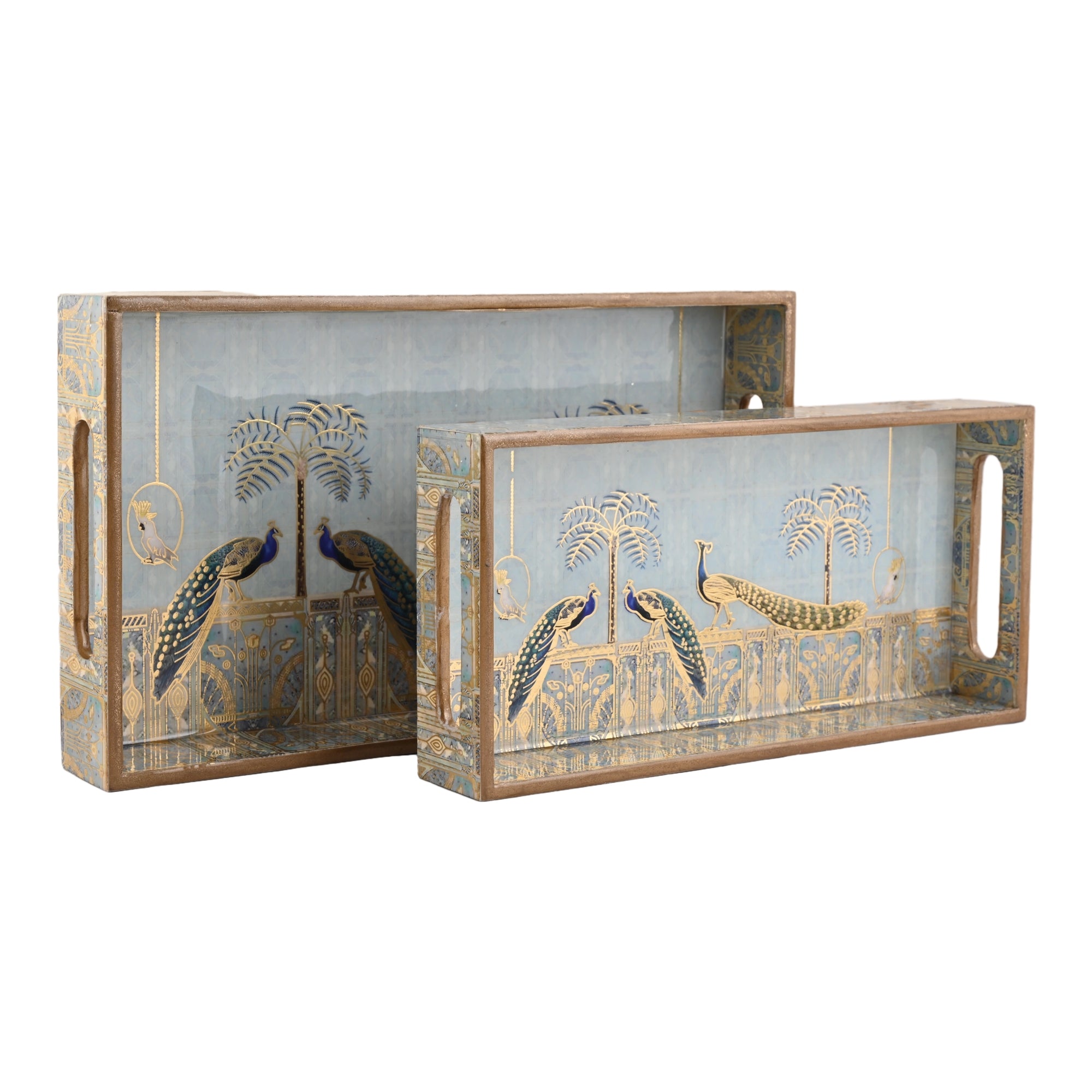 Royal Blue Peacock Tray Medium Small