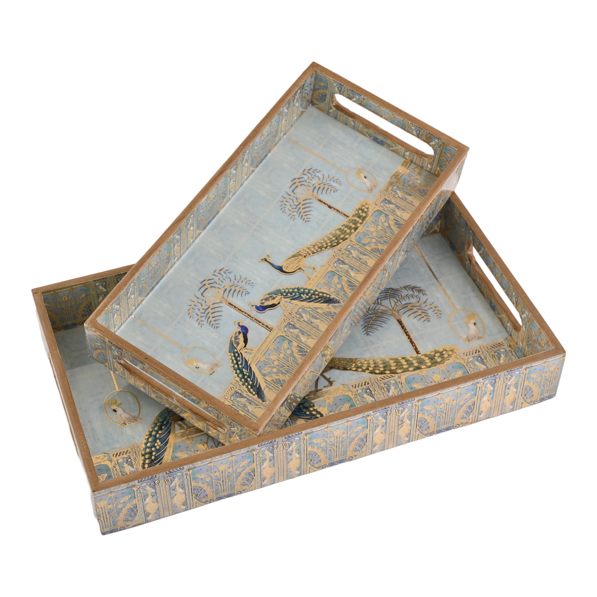 Royal Blue Peacock Tray Medium Small