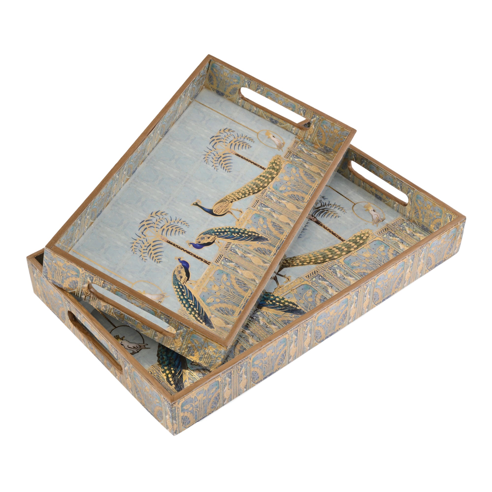 Royal Blue Peacock Tray Large Medium