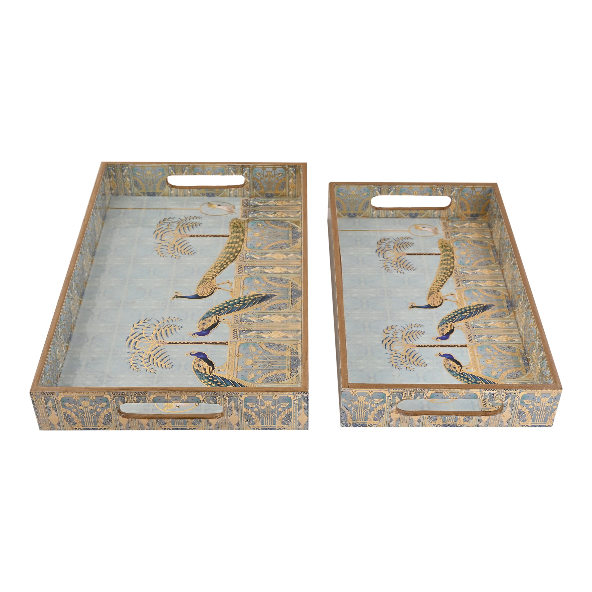 Royal Blue Peacock Tray Large Medium