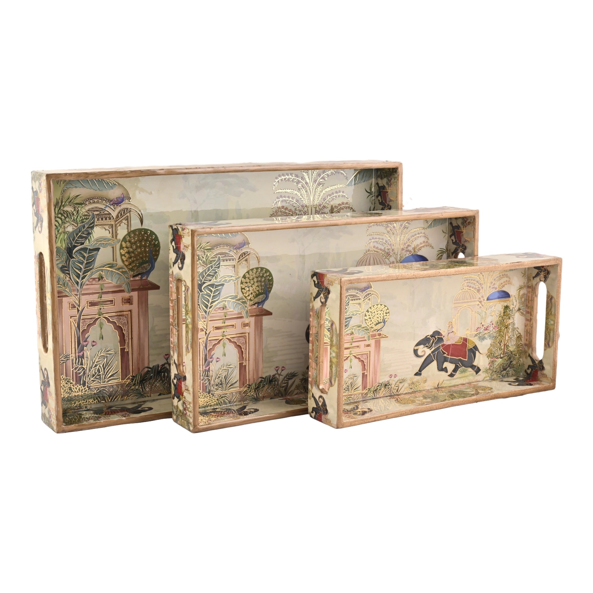 Royal Elephant Tray Set Of 3