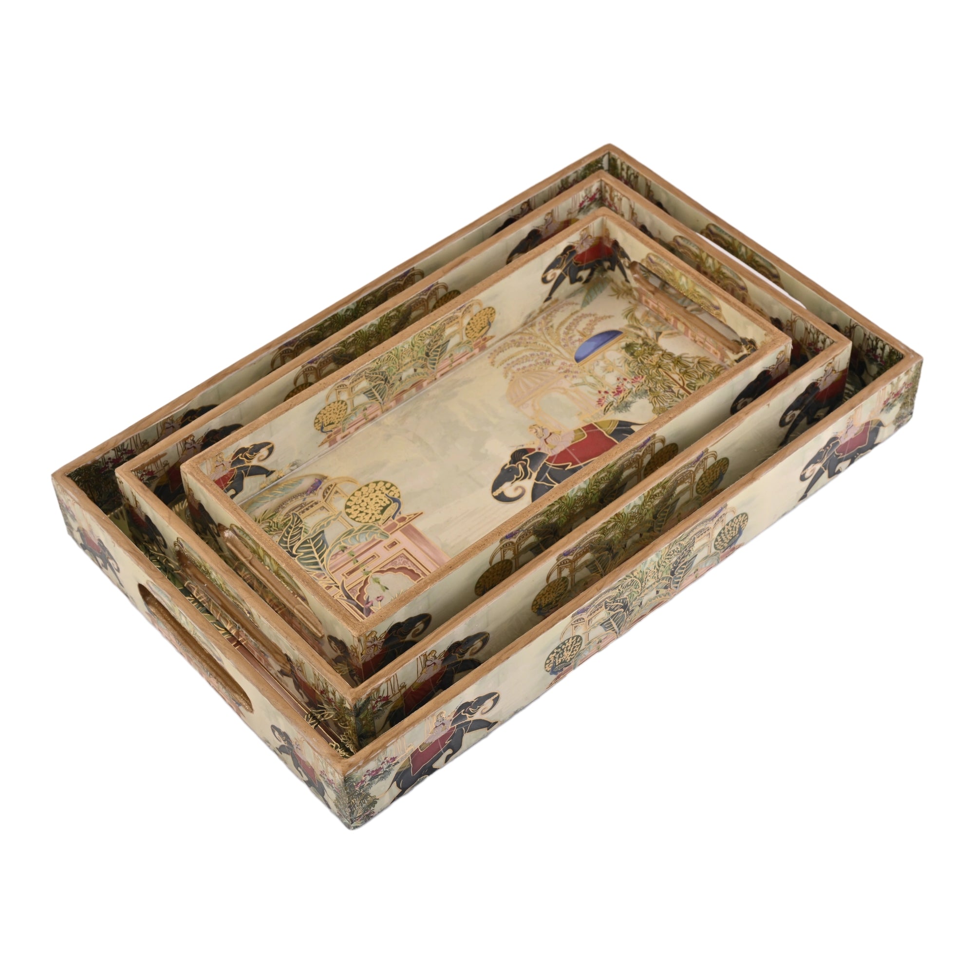 Royal Elephant Tray Set Of 3