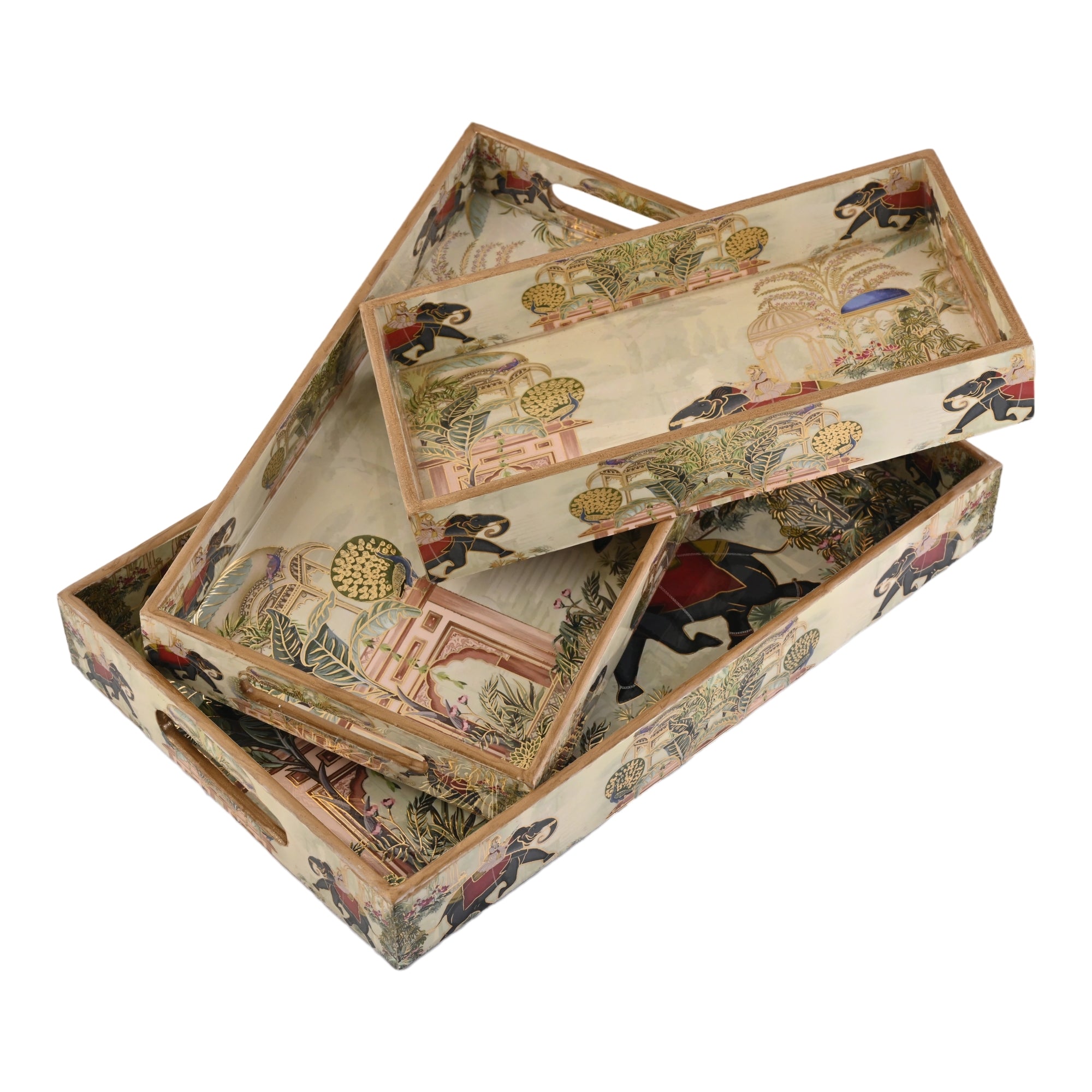 Royal Elephant Tray Set Of 3