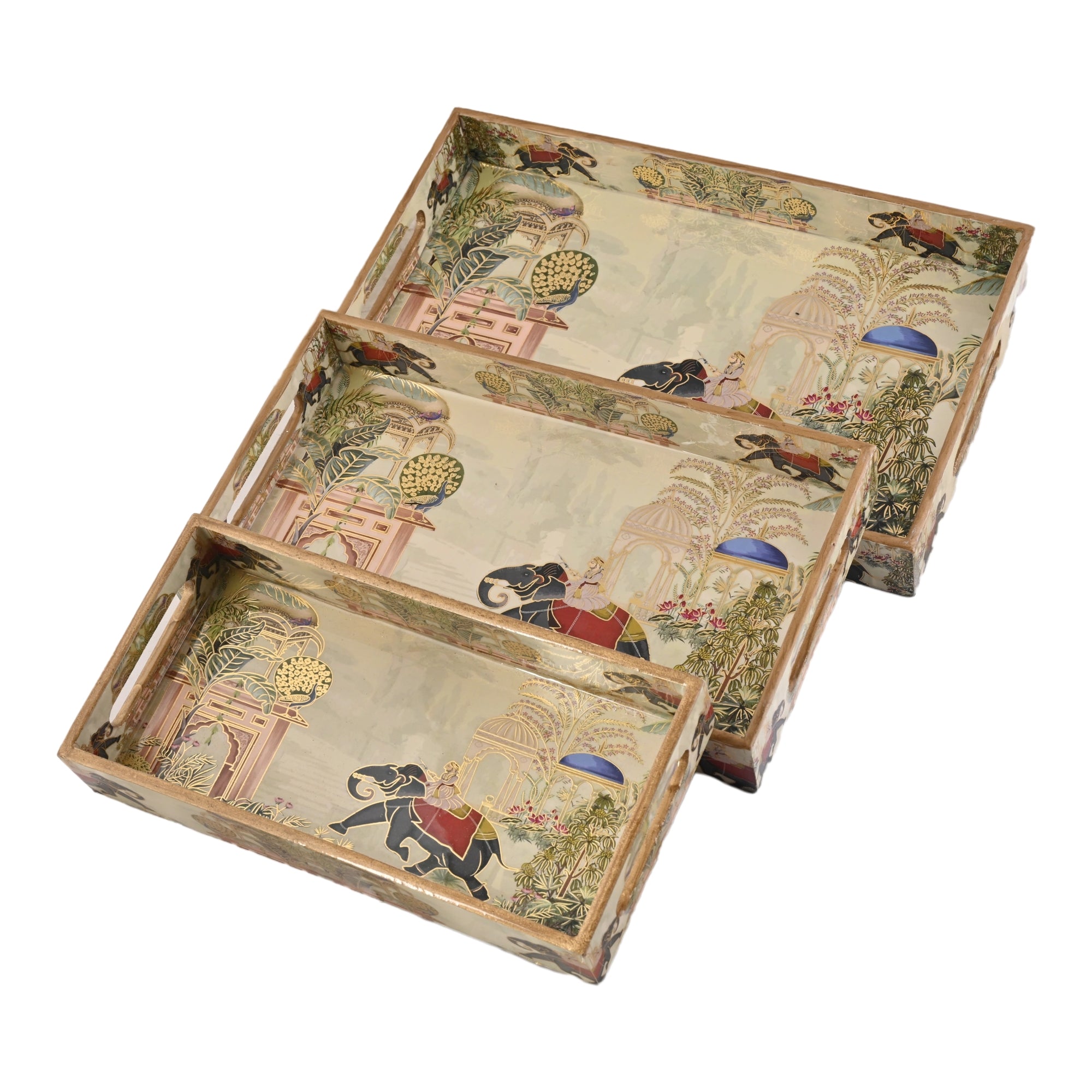 Royal Elephant Tray Set Of 3