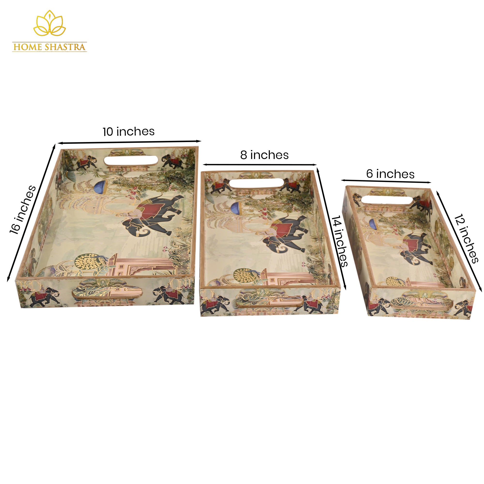 Royal Elephant Tray Set Of 3