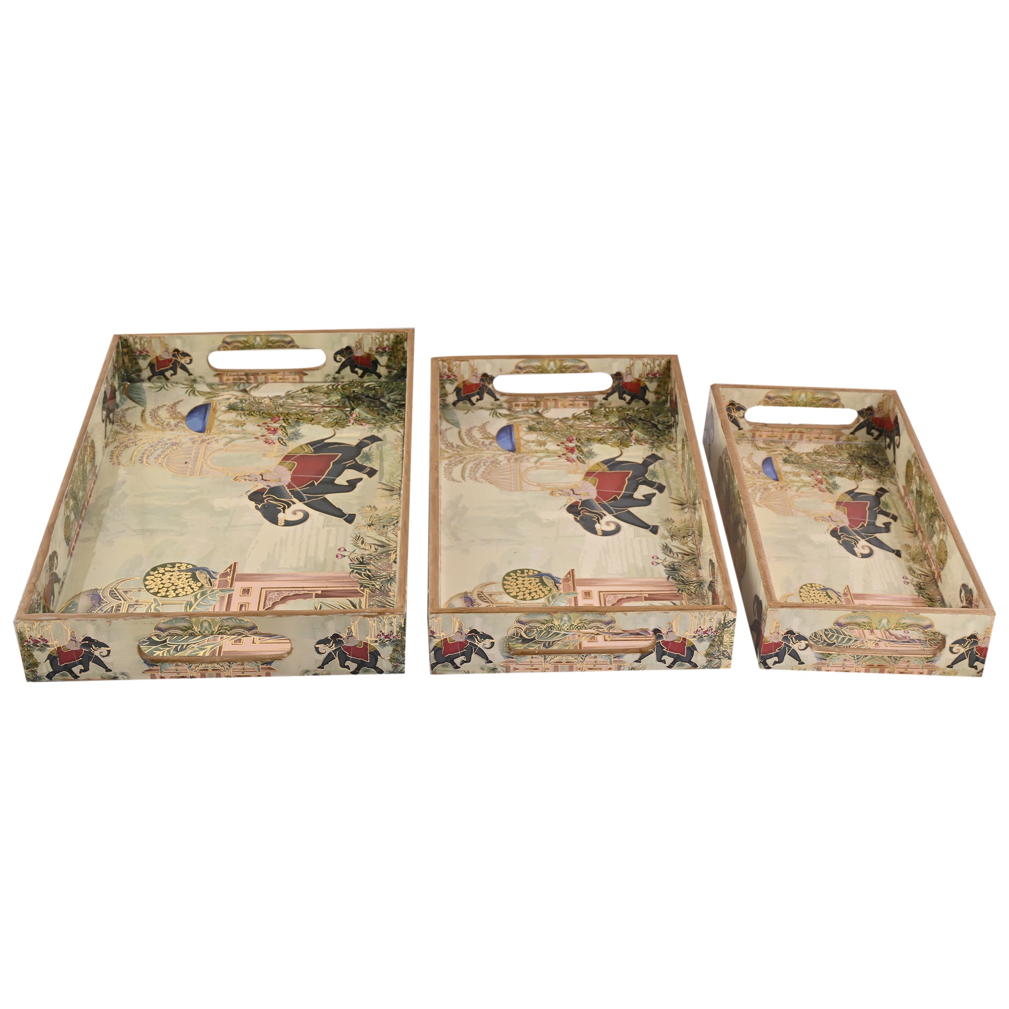 Royal Elephant Tray Set Of 3