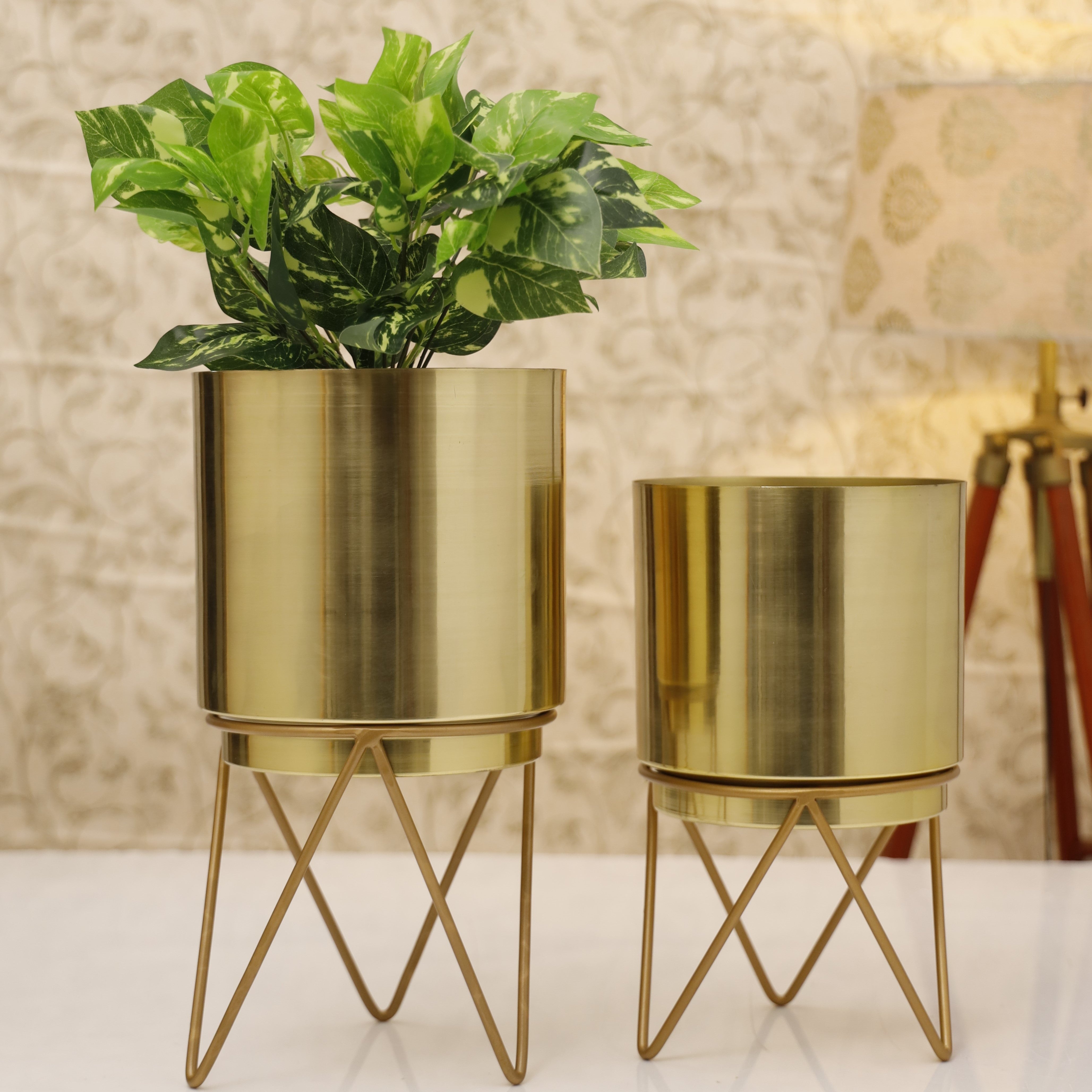 Elle Gold Set  Planter (Pack of 2)